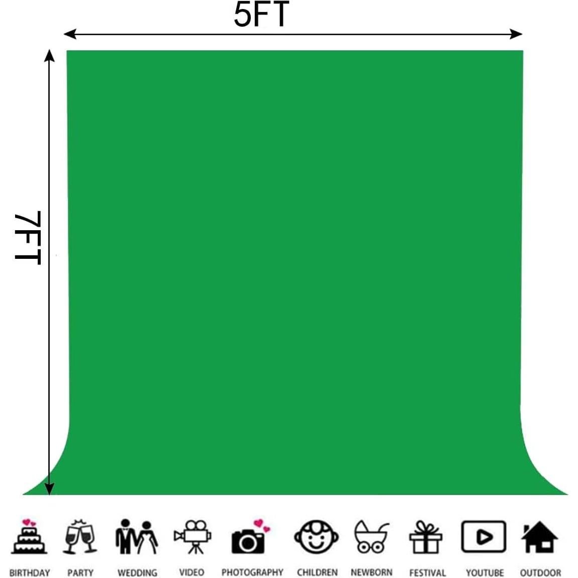 Fondo Verde para Fotografía HMTFOTO 1.5x2.1m Sin Costuras
