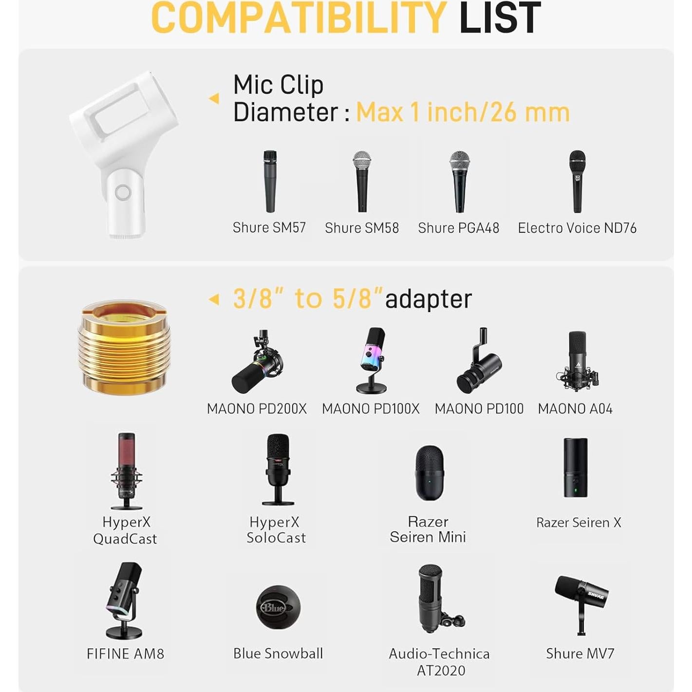 Soporte de Micrófono MAONO BA20 con Cable XLR Ajustable
