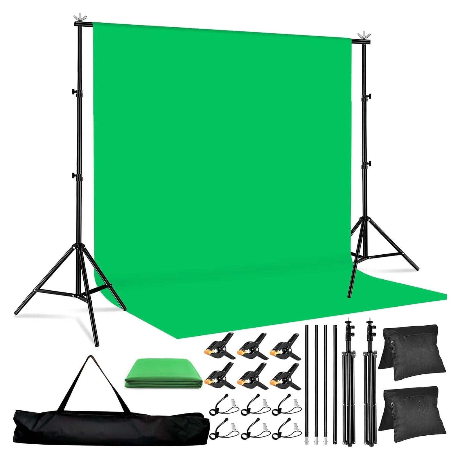 Kit de Fondo Verde Ajustable LOOWVY 3.05x2.59m para Fotografía
