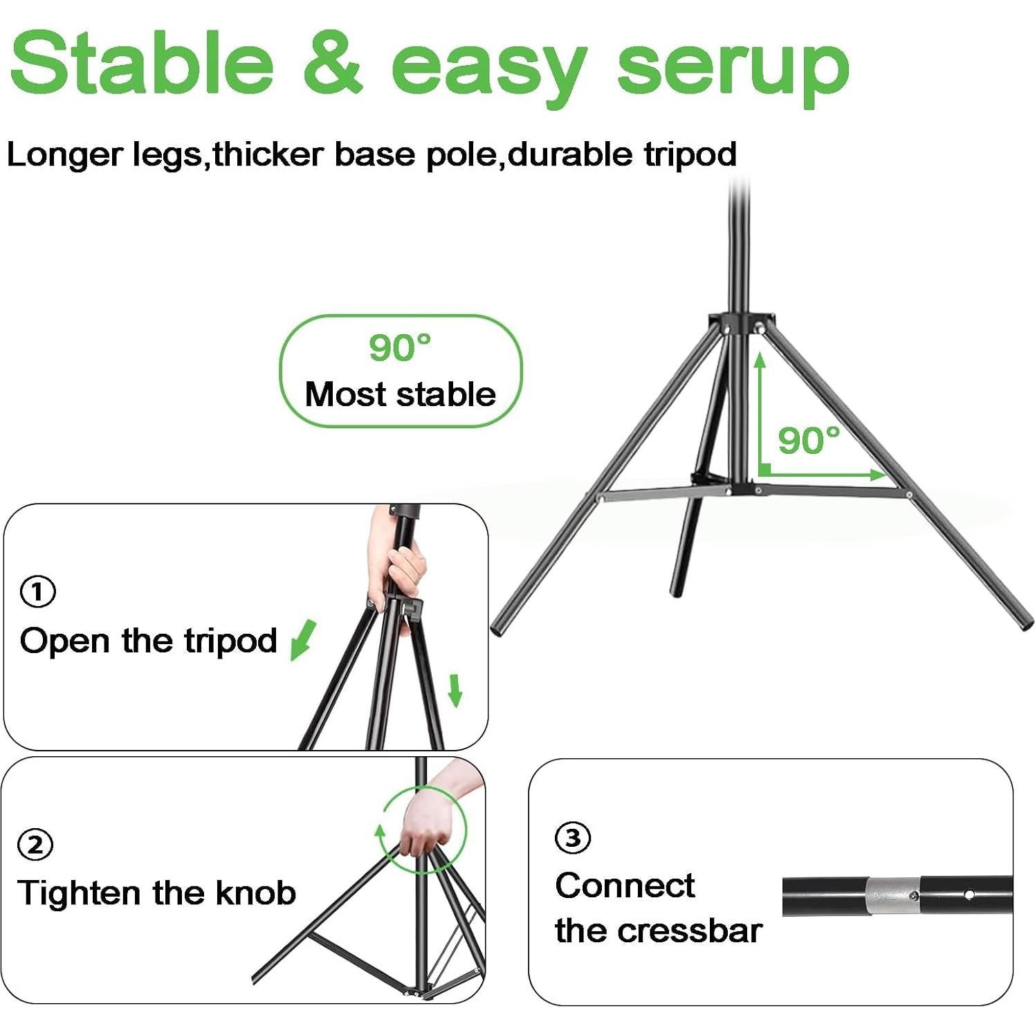 Kit de Fondo Verde Ajustable LOOWVY 3.05x2.59m para Fotografía