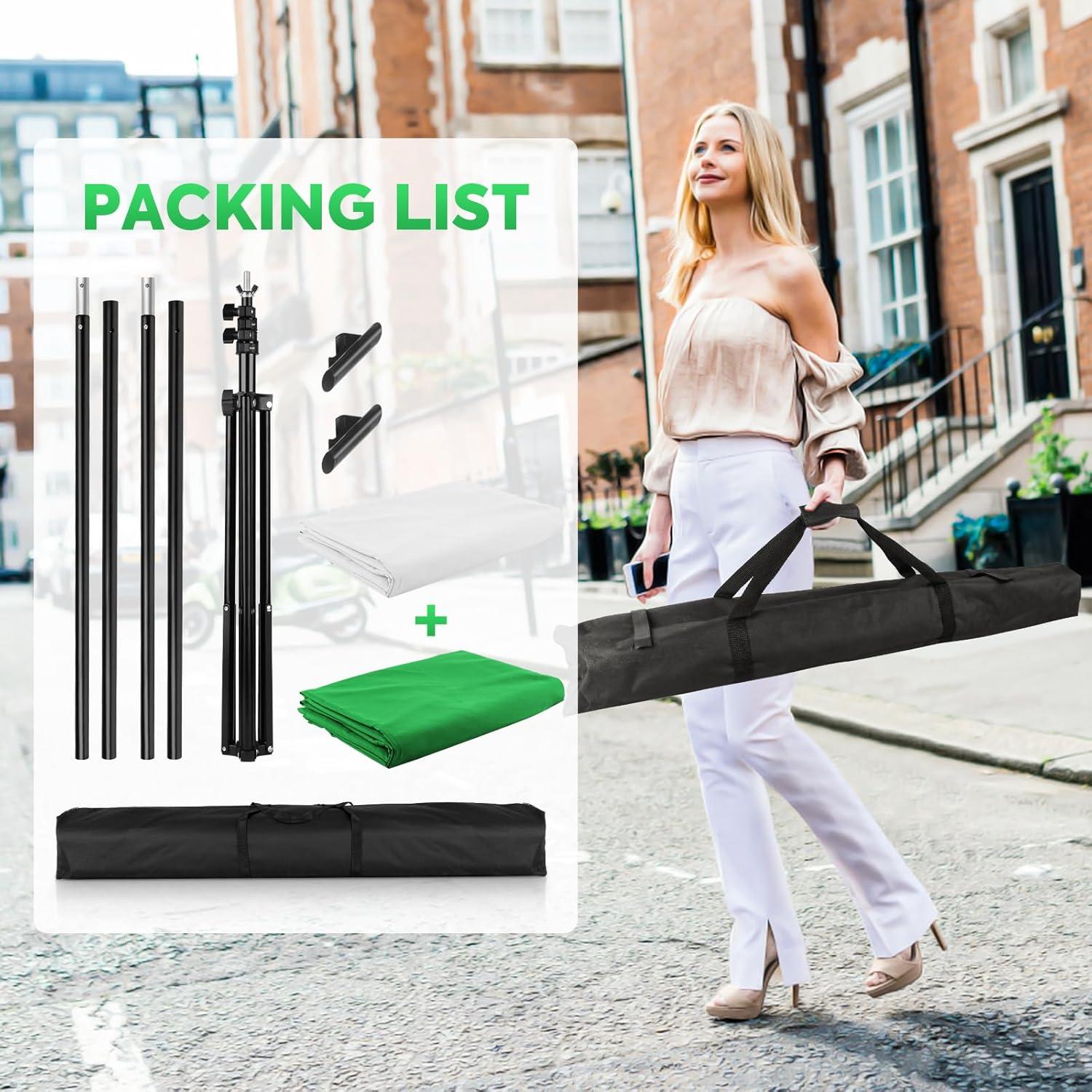 Soporte de fondo versátil SEDGEWIN 2x2m Chromakey blanco y verde