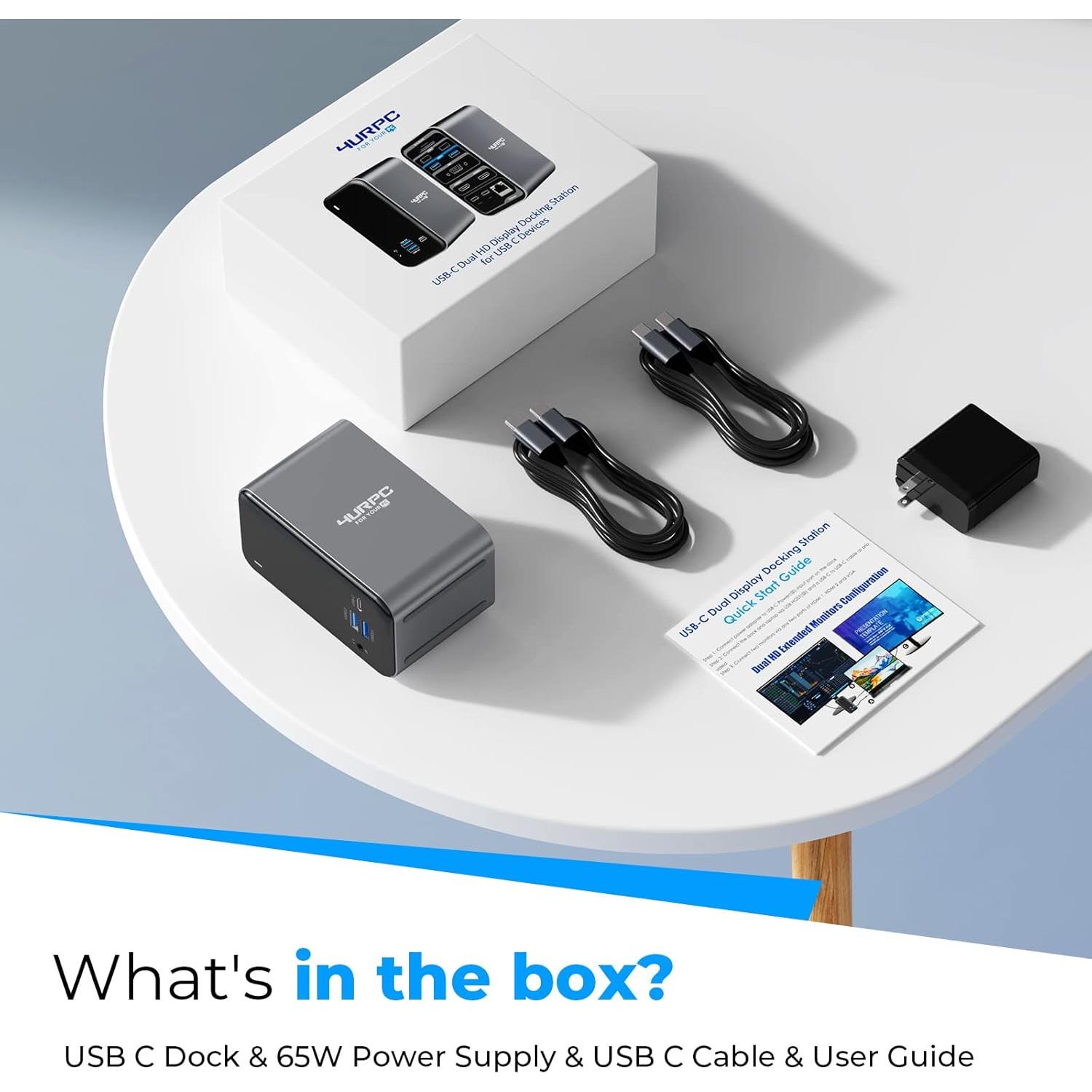 Estación de Acoplamiento USB C 15 en 1 4URPC Doble Monitor