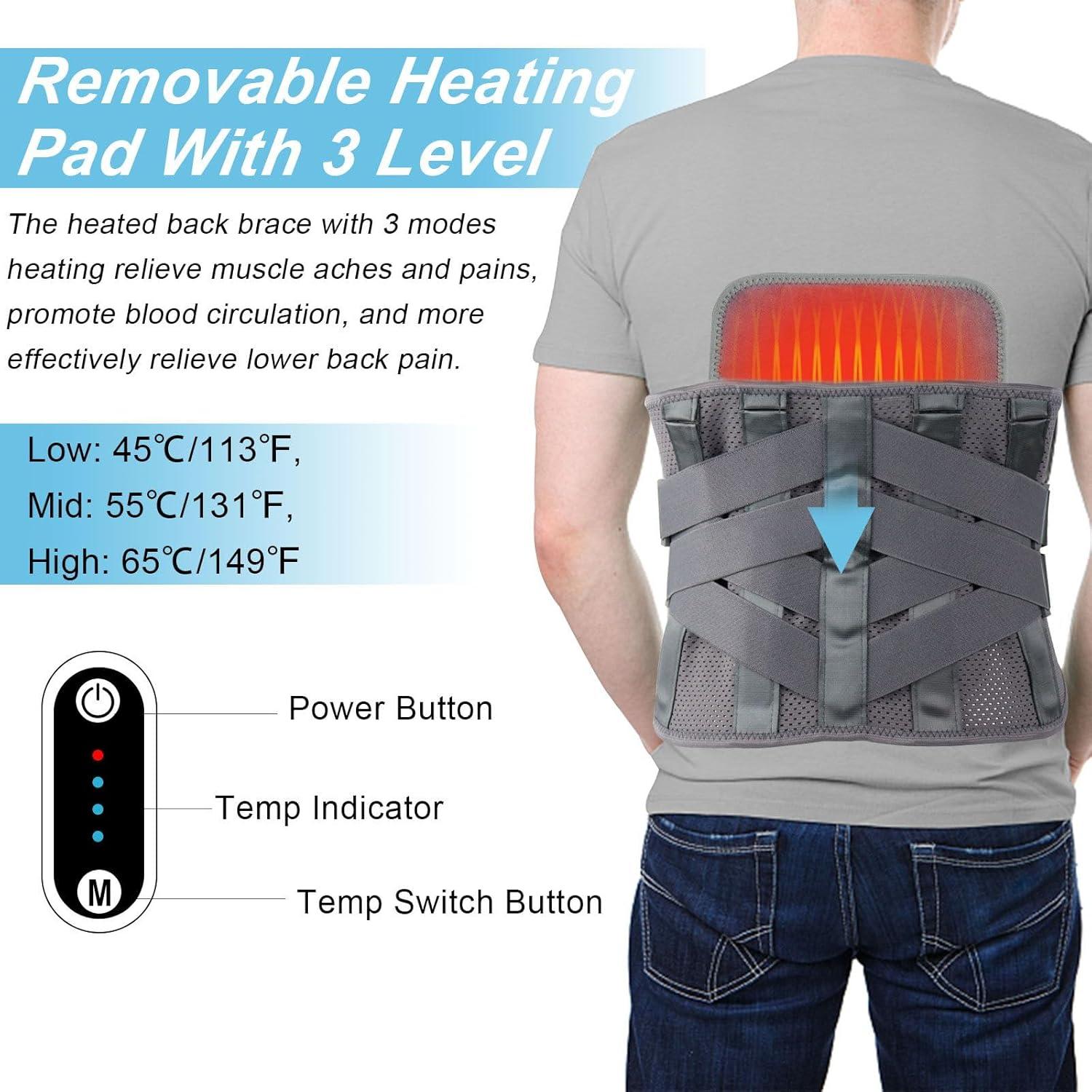 Faja Calefaccionada GINEKOO Soporte Lumbar XL Alivio Dolor