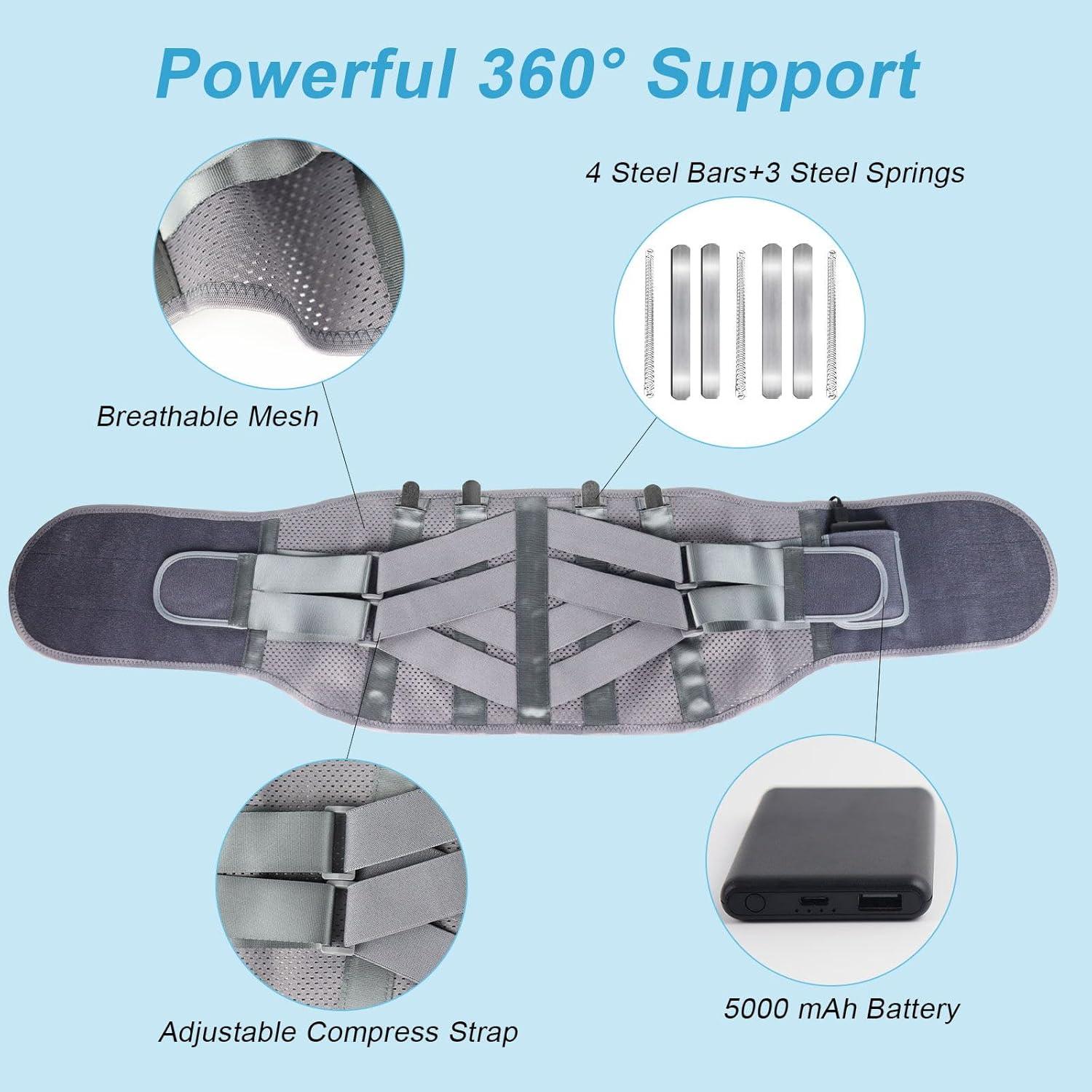 Faja Calefaccionada GINEKOO Soporte Lumbar XL Alivio Dolor