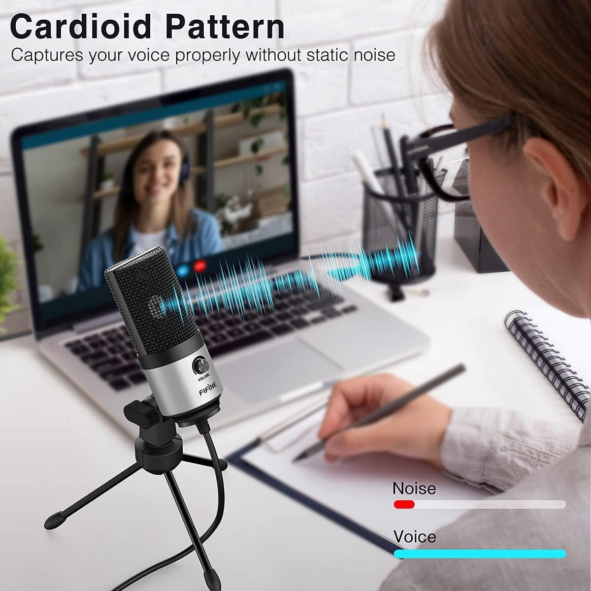 Micrófono USB FIFINE K669S + Auriculares Monitor H8 3.5mm/6.35mm