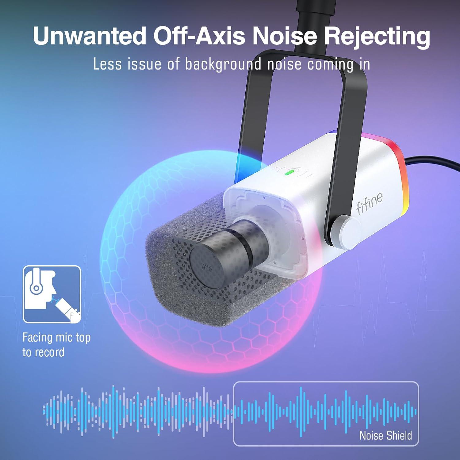 Kit de Micrófono FIFINE AM8TW USB/XLR con Mezclador de Audio