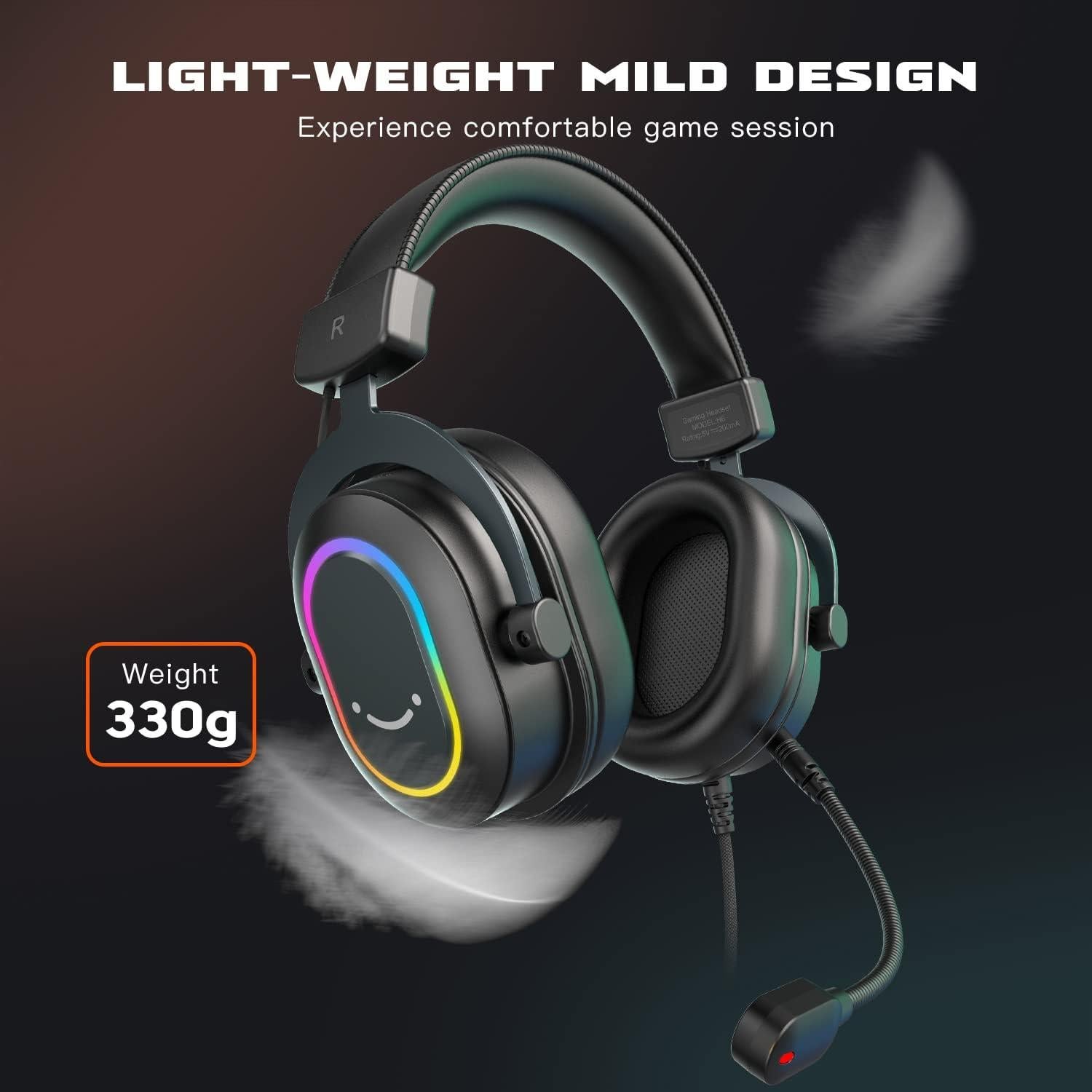 Micrófono FIFINE K669B y Auriculares USB RGB para Juegos