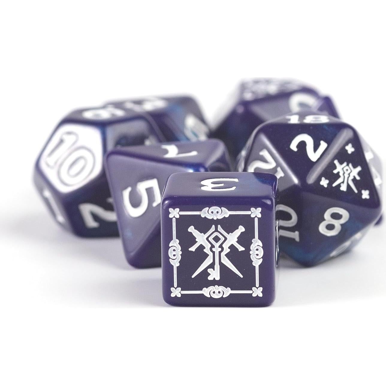 Dados de Aventura D&D Sirius Dice Pícaro Púrpura 15 Piezas