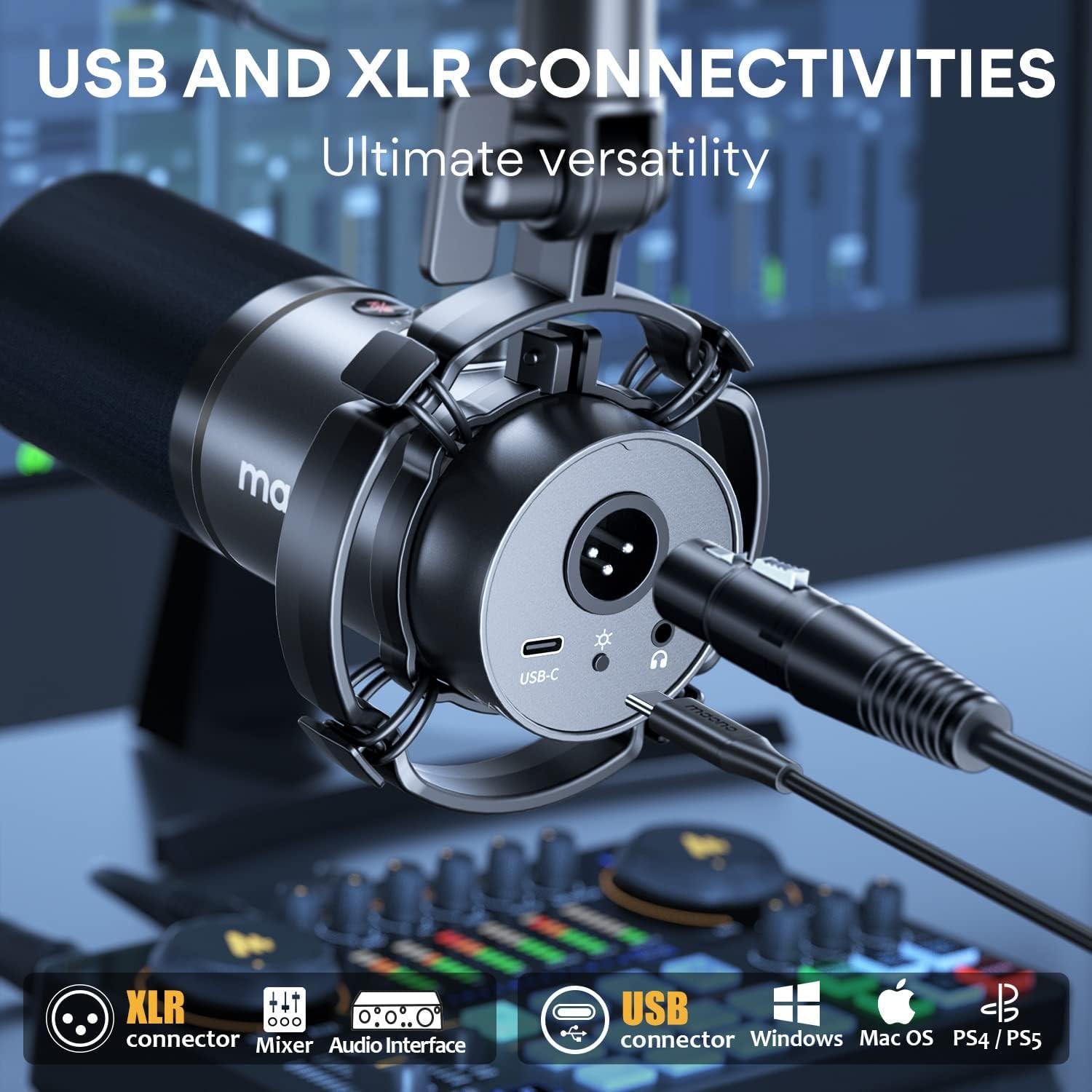 MAONO AU-A04T USB Microphone with PD200X Dynamic Microphone Bundle for Podcast, Studio, Streaming, YouTube, Recording, Vocal