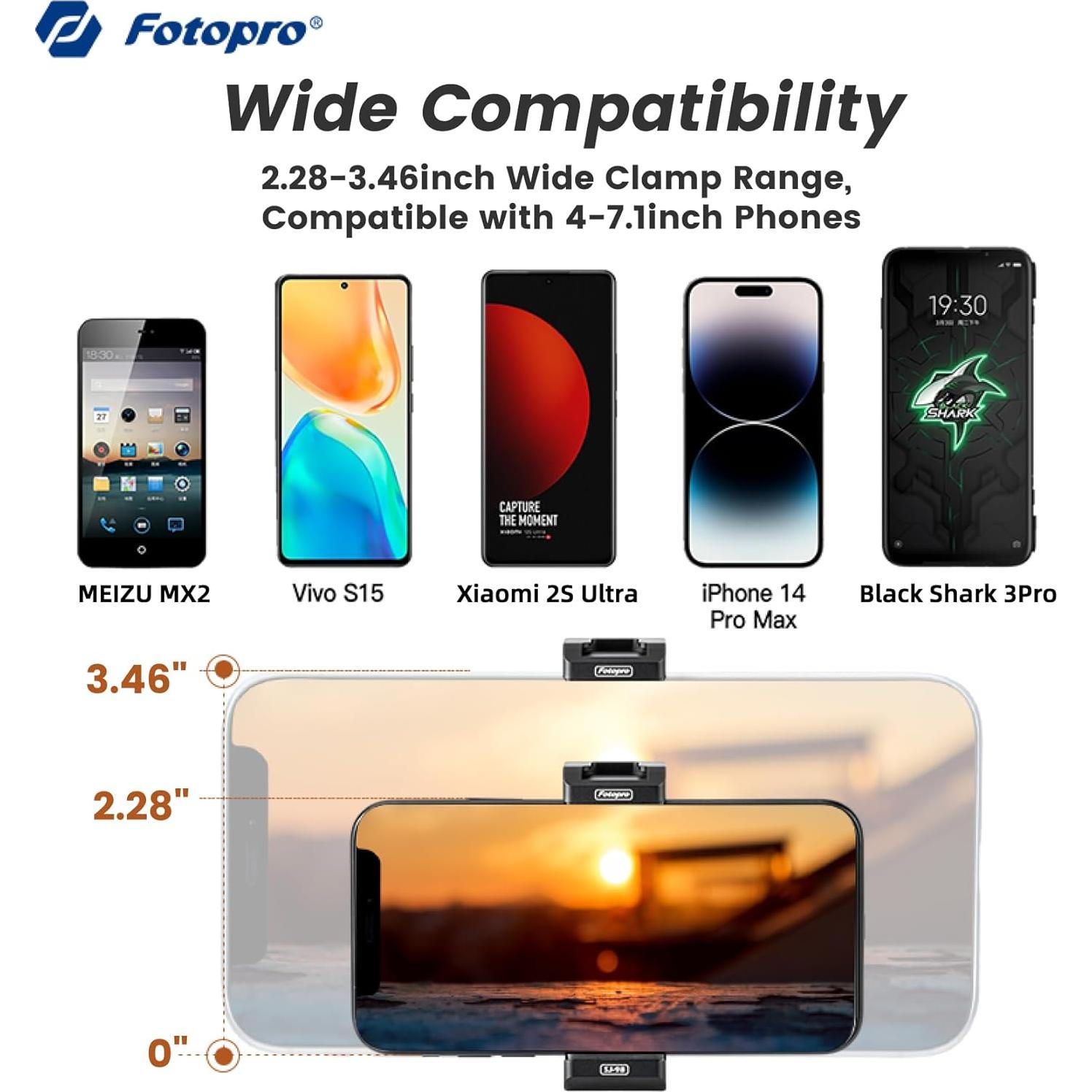 Soporte de trípode Fotopro SJ-98 para teléfono ajustable