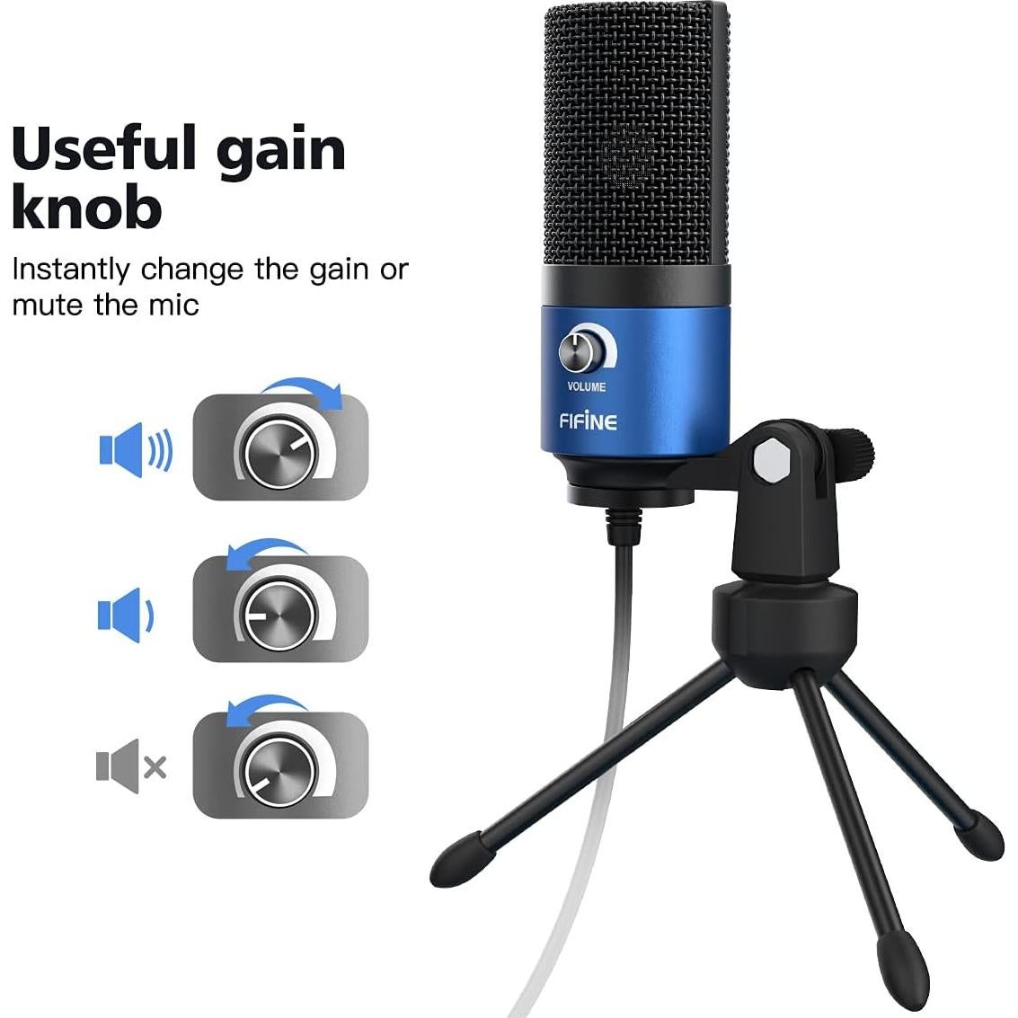 FIFINE Condenser USB Microphone for Recording, Gaming Headset Bundle with Volume Control, RGB, PC Computer Mic Set Compatible with Desktop/Laptop, Windows/Mac for Streaming Podcast Vocal (K669L+H6W)