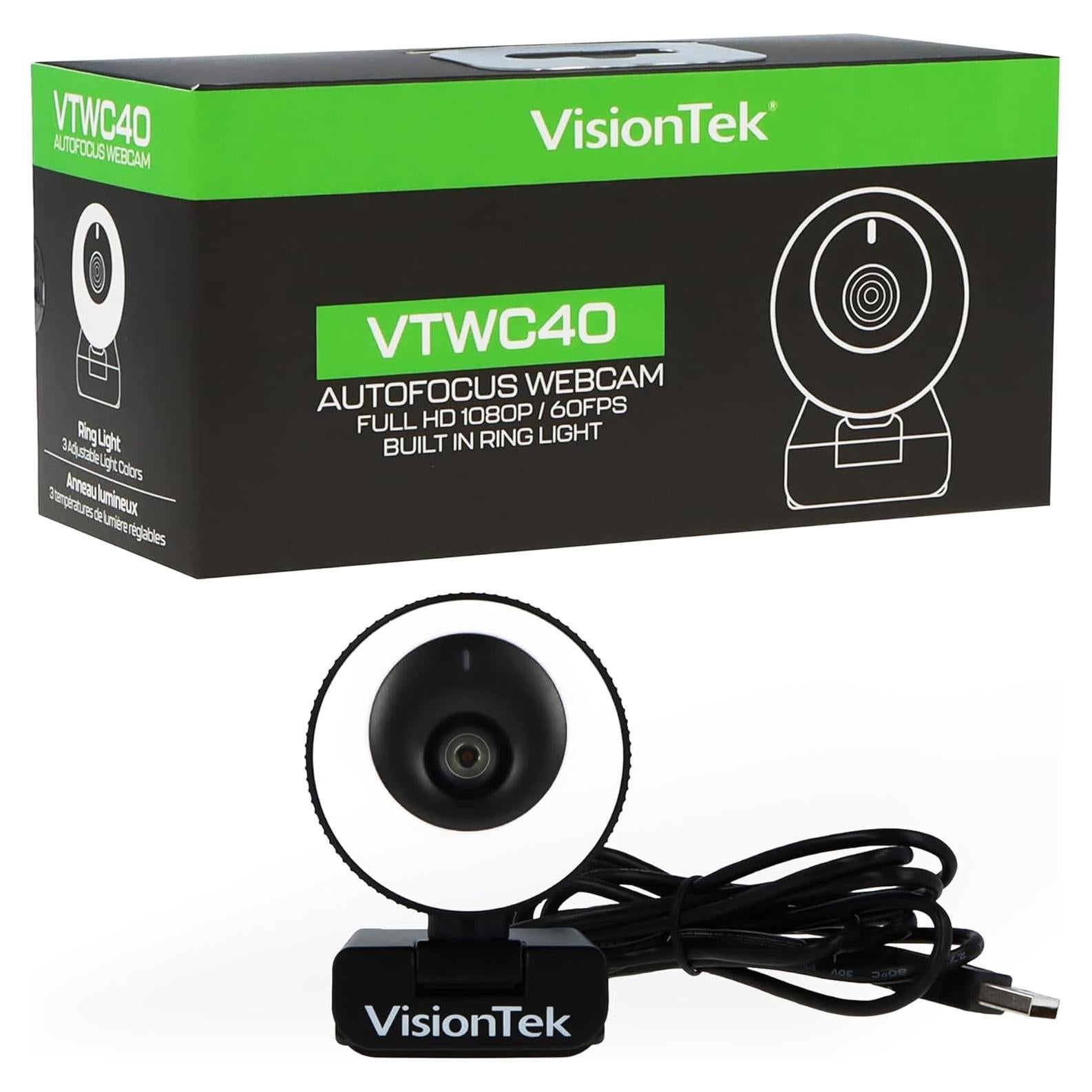 Webcam VisionTek VTWC40 Full HD 1080P con Micrófonos Dual