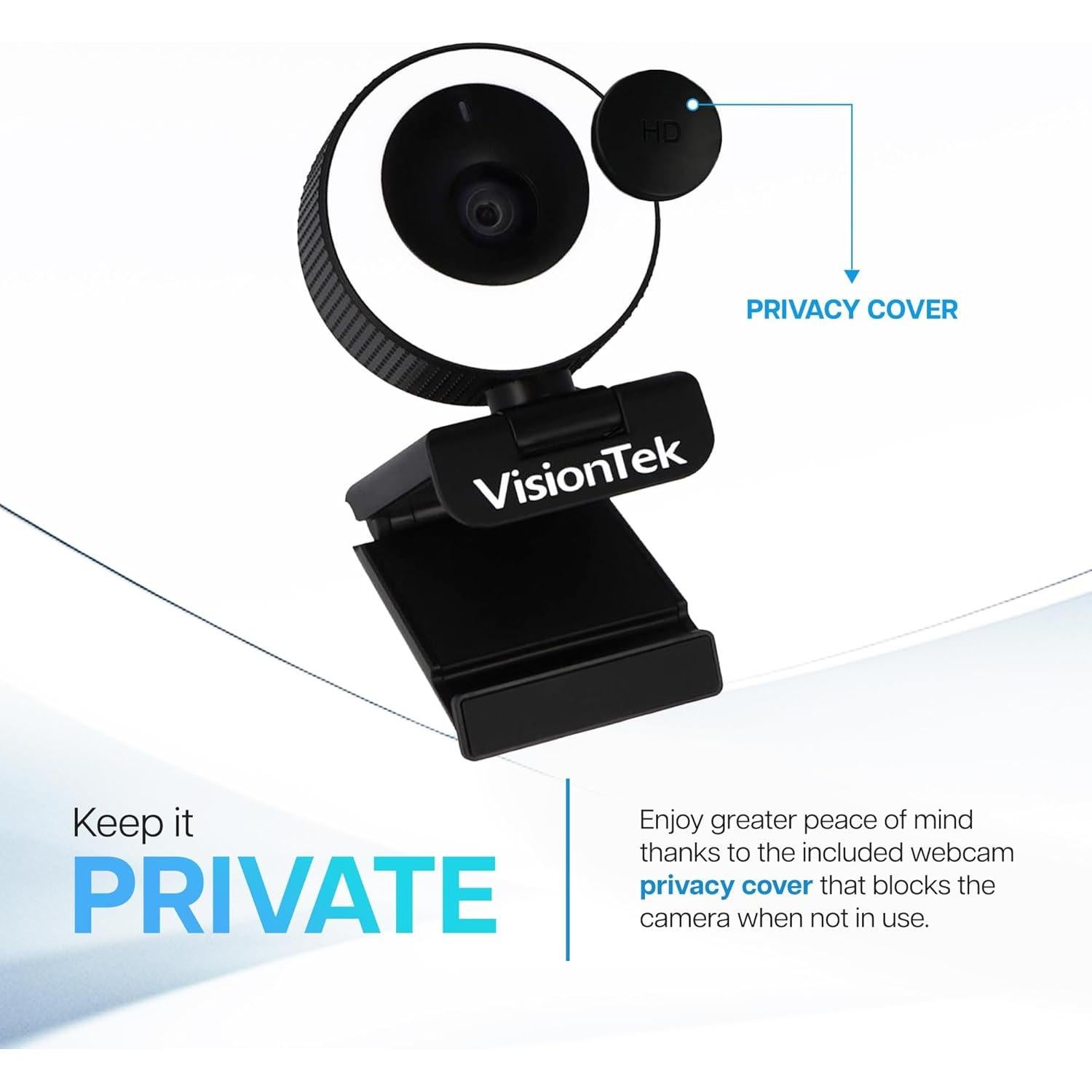 Webcam VisionTek VTWC40 Full HD 1080P con Micrófonos Dual