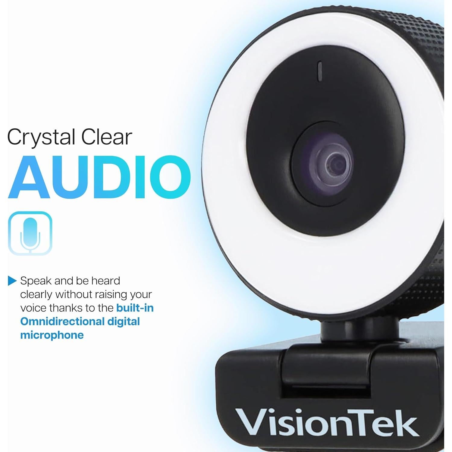 Webcam VisionTek VTWC40 Full HD 1080P con Micrófonos Dual