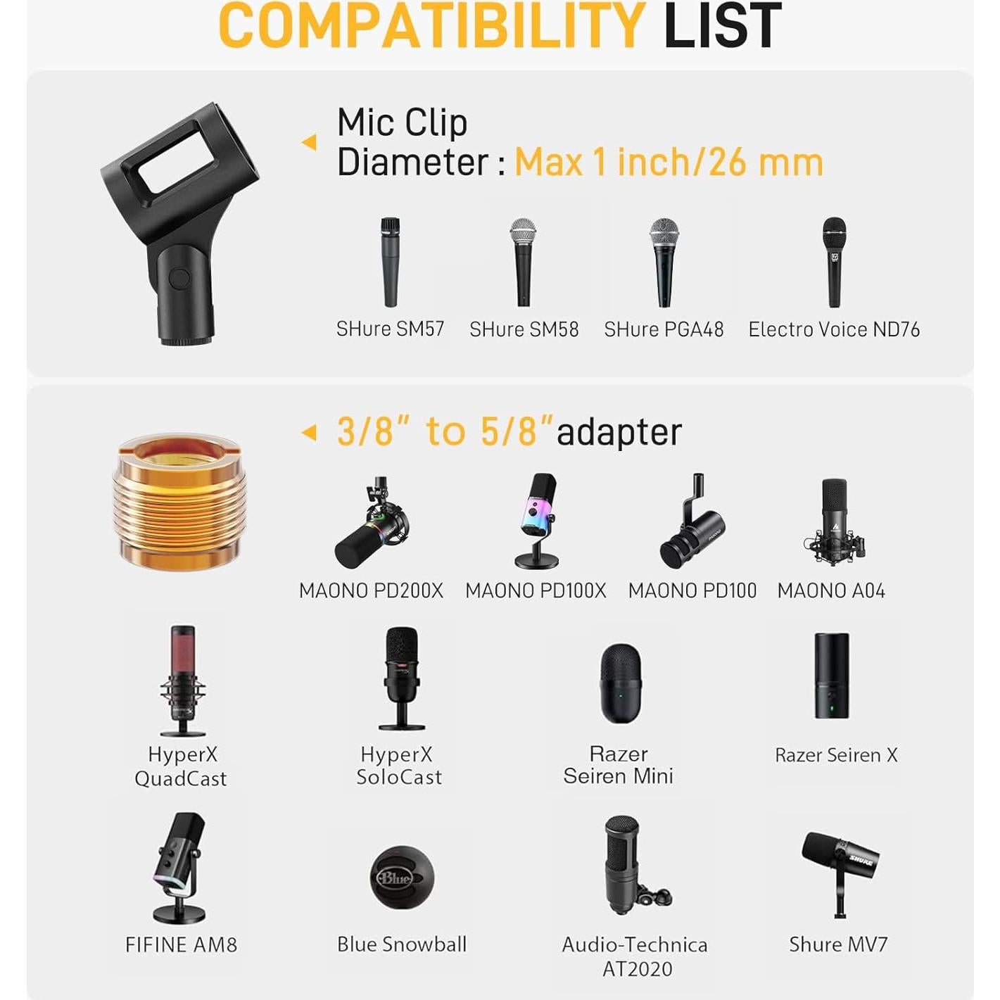 Soporte de Micrófono MAONO BA20 con Cable XLR Ajustable