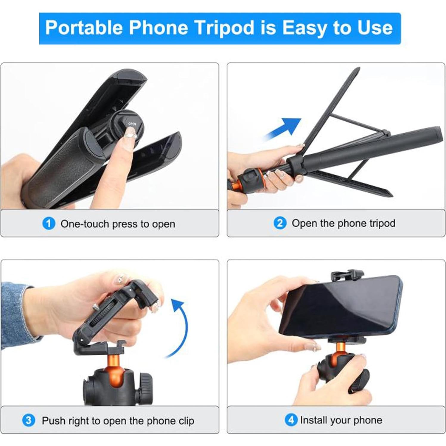 Trípode de Selfie YicDofu 140 cm Ajustable con Cabeza 360°