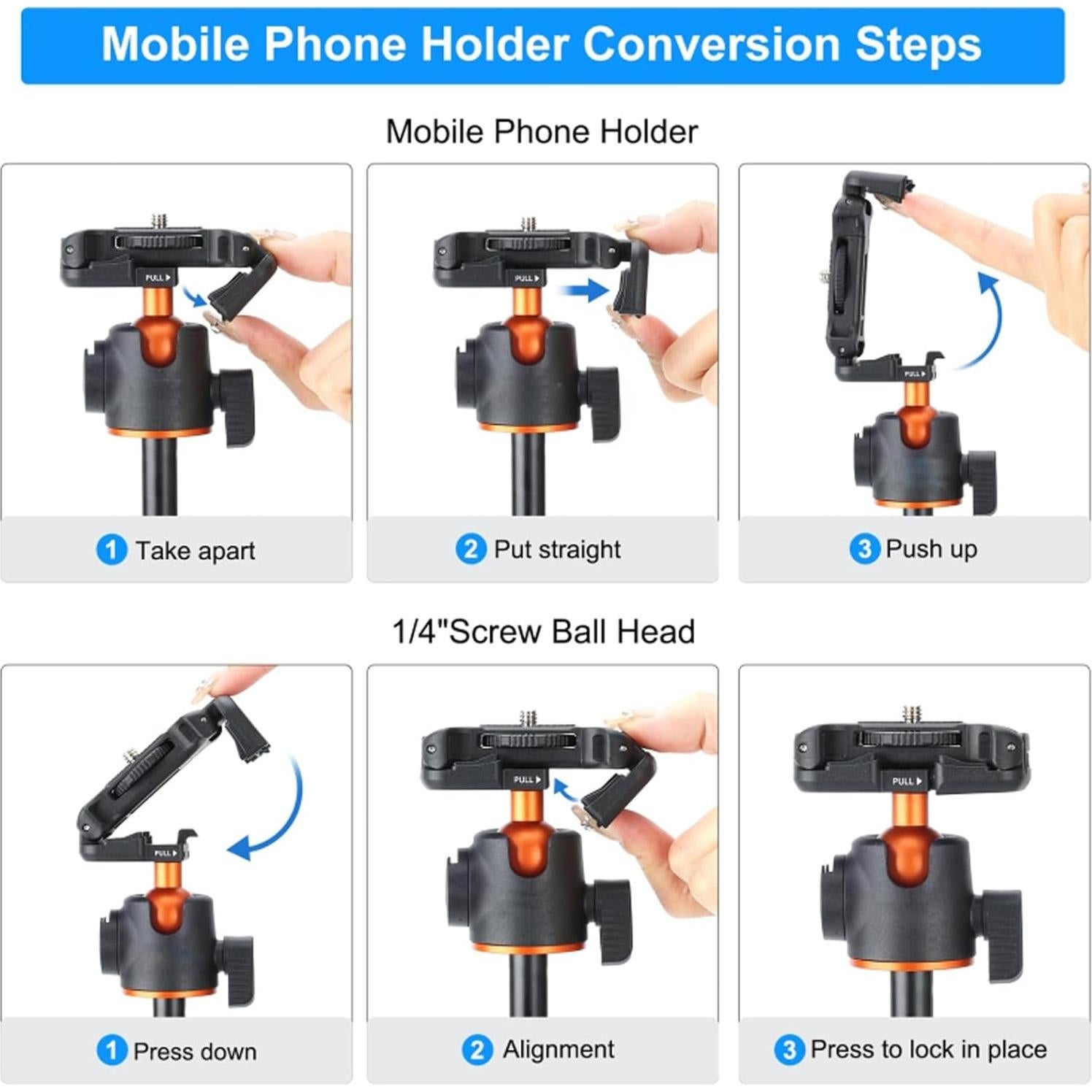 Trípode de Selfie YicDofu 140 cm Ajustable con Cabeza 360°