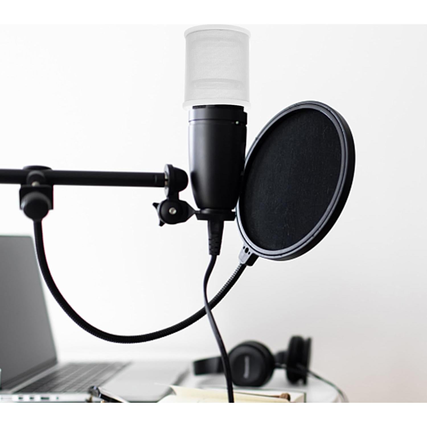 Filtro Pop DOITOOL Blanco para Micrófono de Mano - Cubierta de Viento