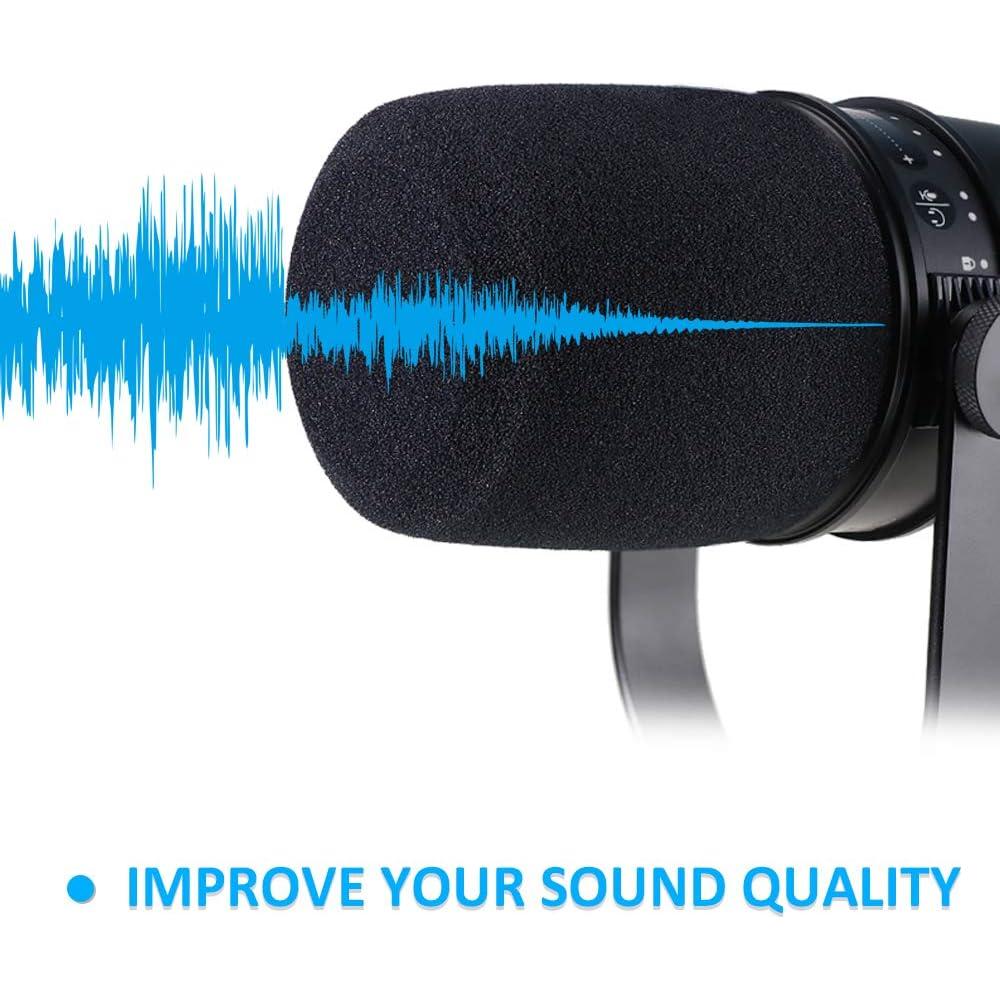 Filtro Pop de Espuma SUNMON para Micrófono Shure MV7 - Mejora Sonido