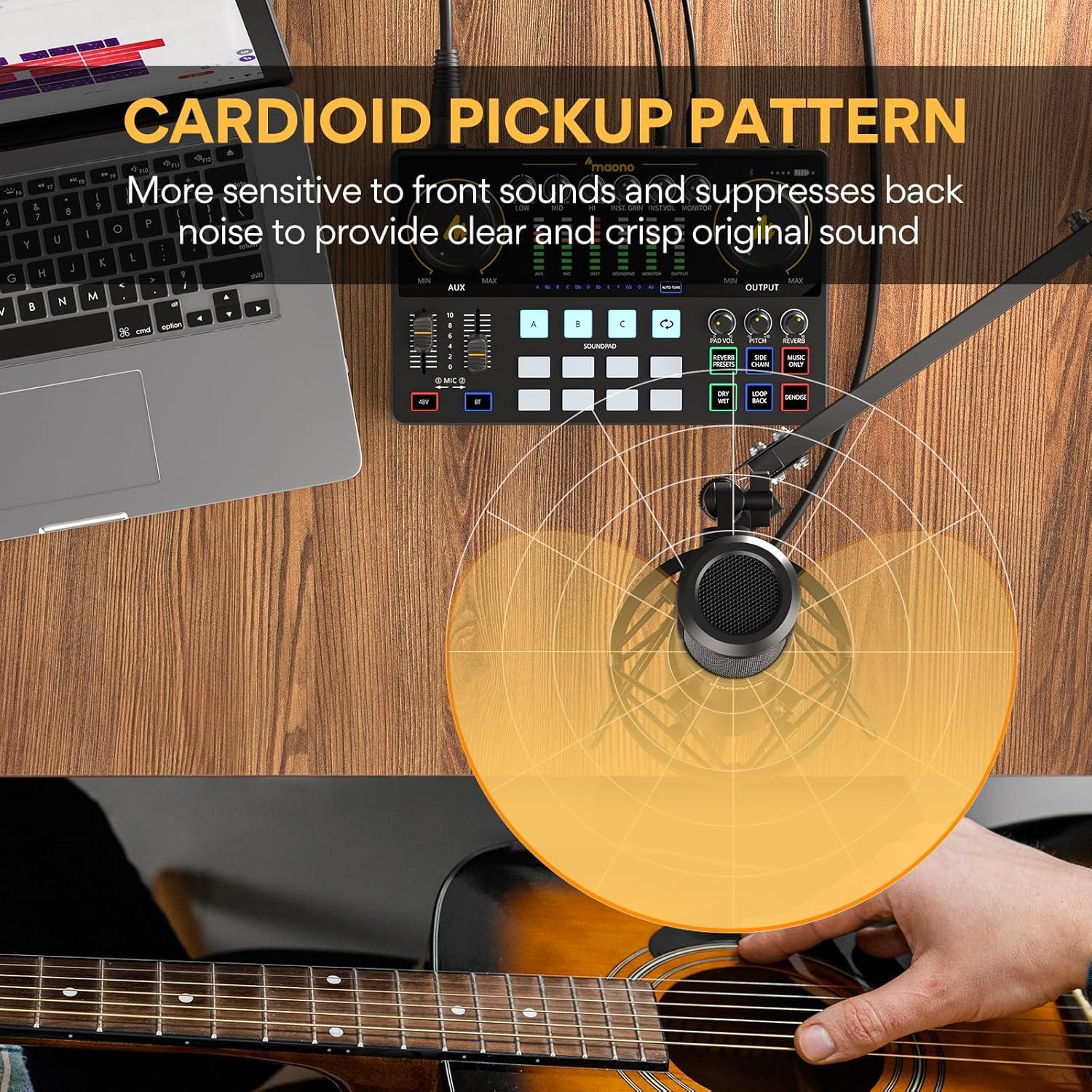 Kit de Streaming MAONO XLR Micrófono y Mezclador RGB