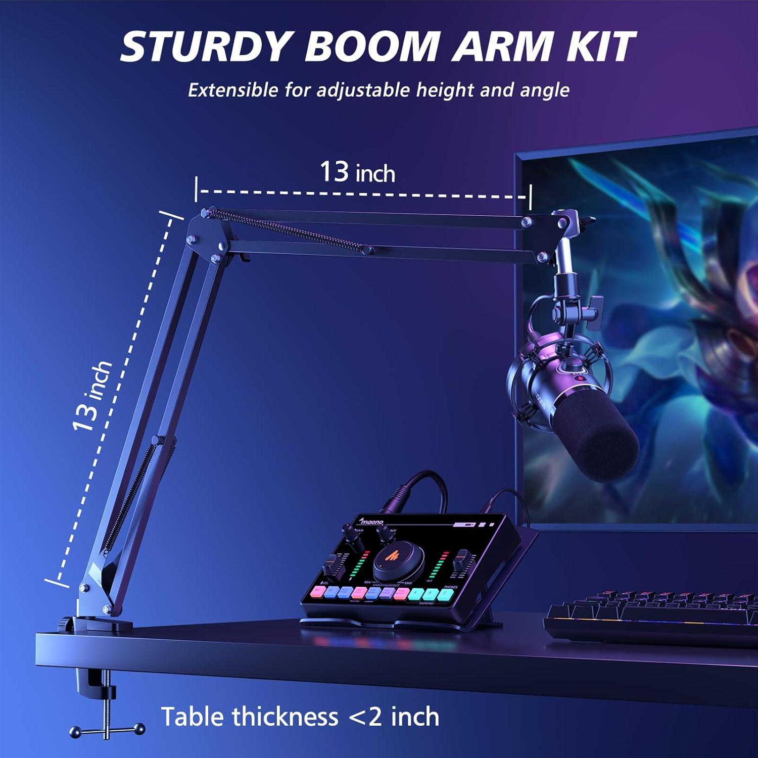 Kit de Micrófono Dinámico MAONO PD200X y Mezclador G1 NEO