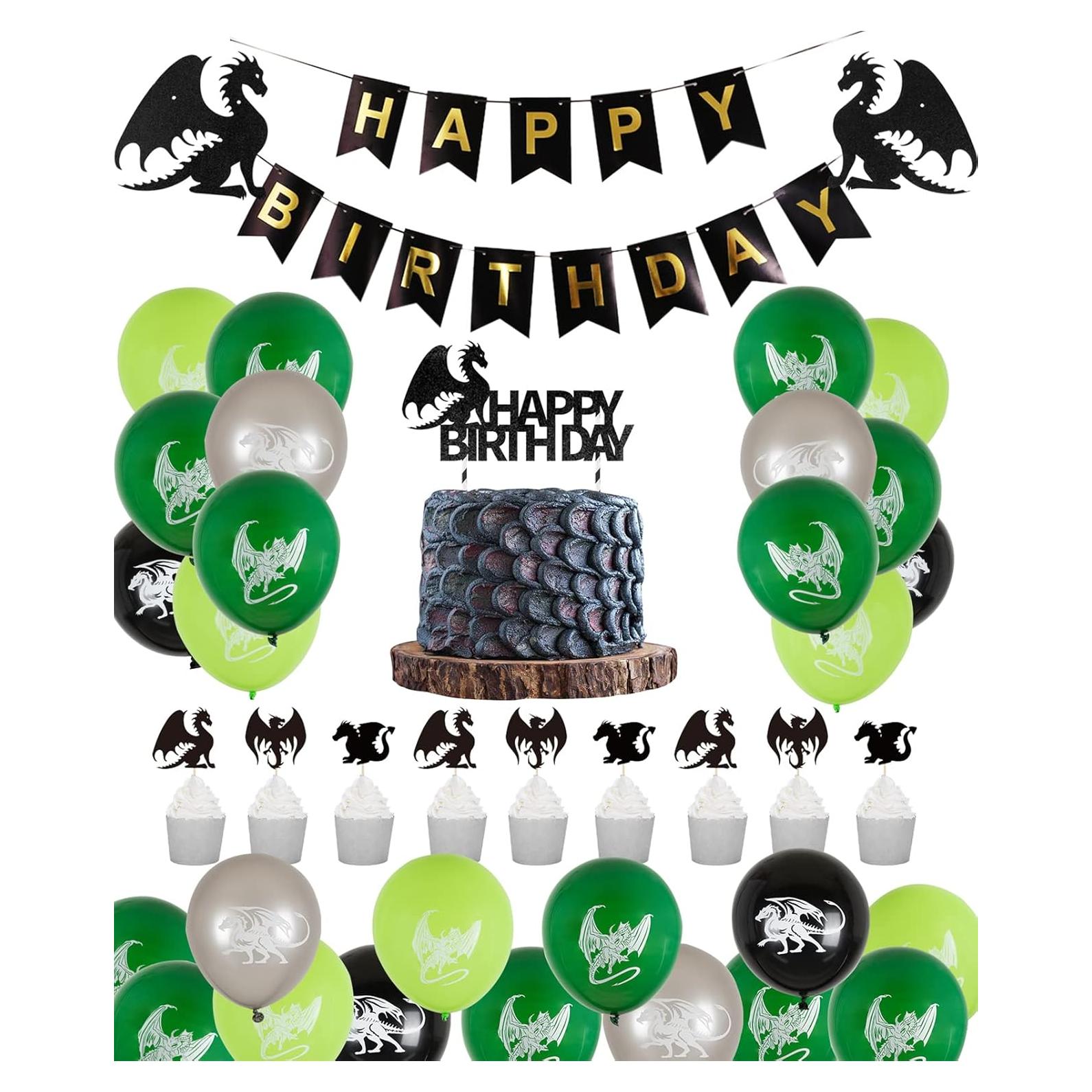 Decoraciones de Fiesta de Cumpleaños Dragón PUGED 66 Piezas