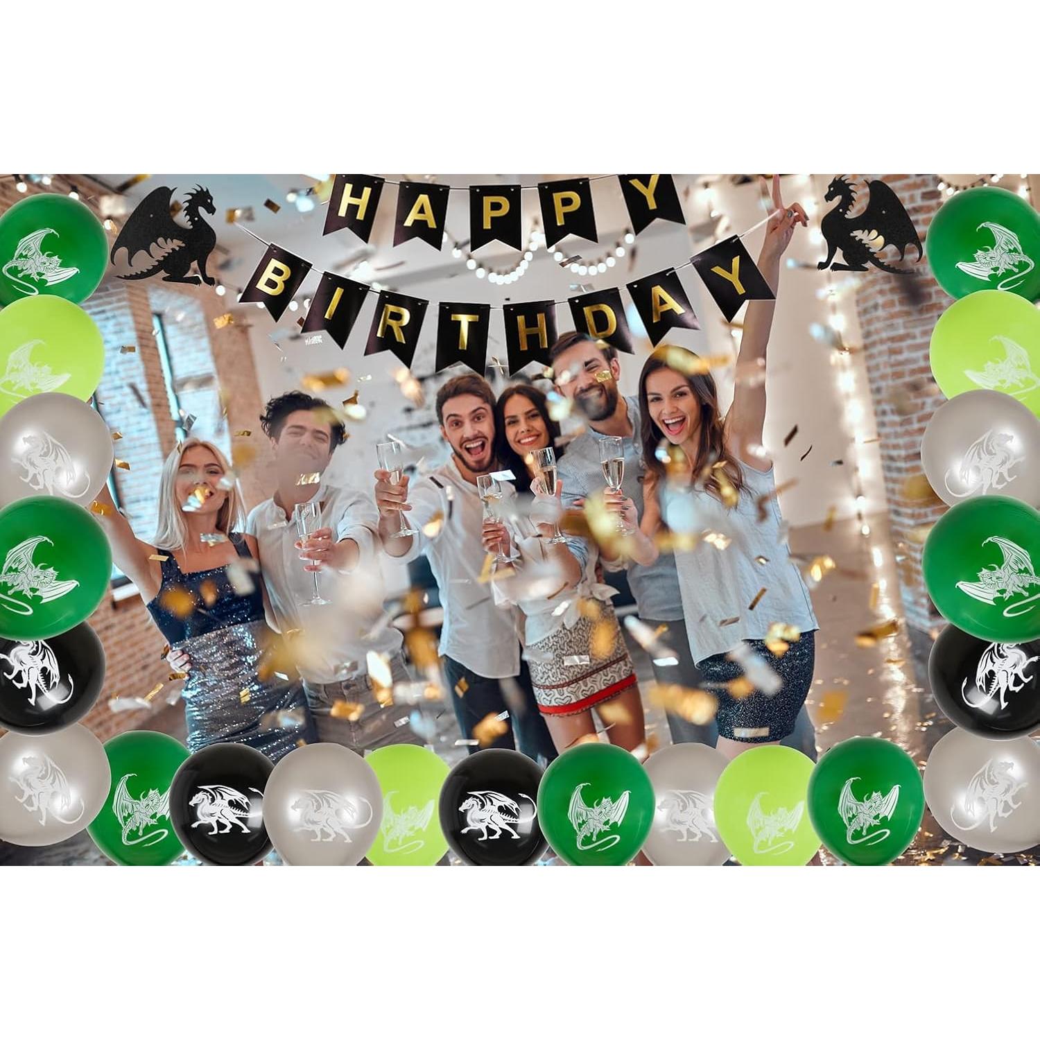 Decoraciones de Fiesta de Cumpleaños Dragón PUGED 66 Piezas