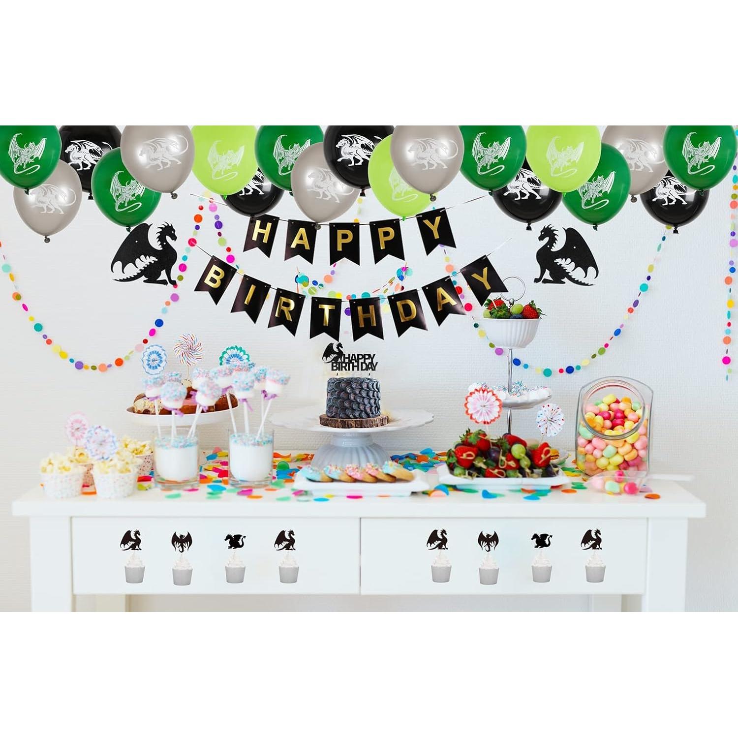 Decoraciones de Fiesta de Cumpleaños Dragón PUGED 66 Piezas