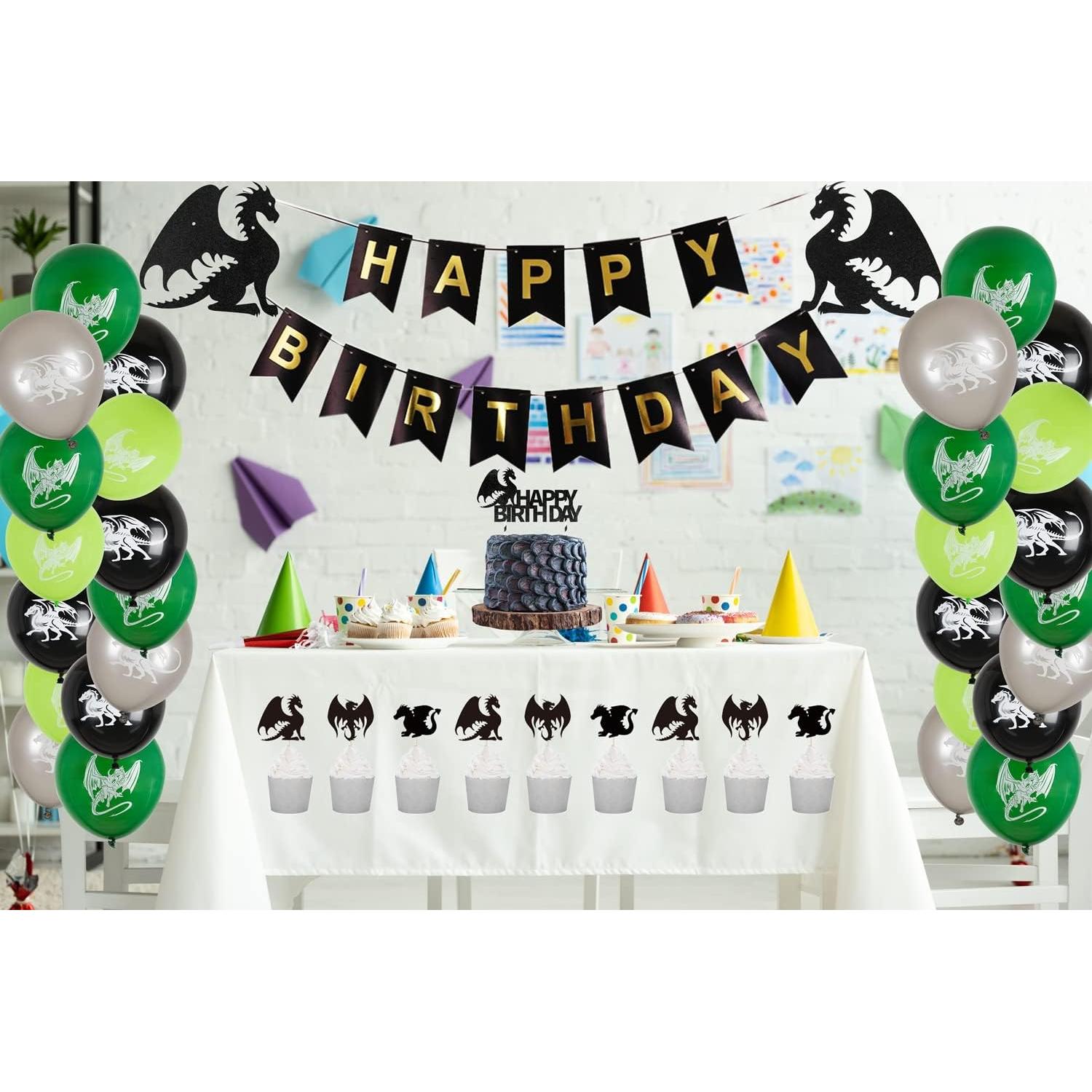 Decoraciones de Fiesta de Cumpleaños Dragón PUGED 66 Piezas