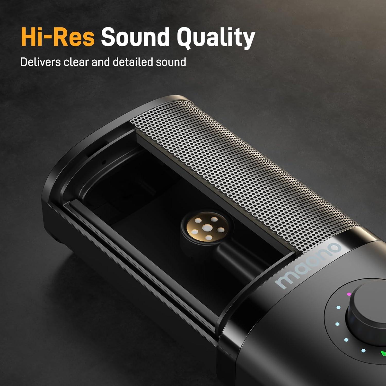 Paquete de Micrófono USB MAONO PM450S con Auriculares MH501