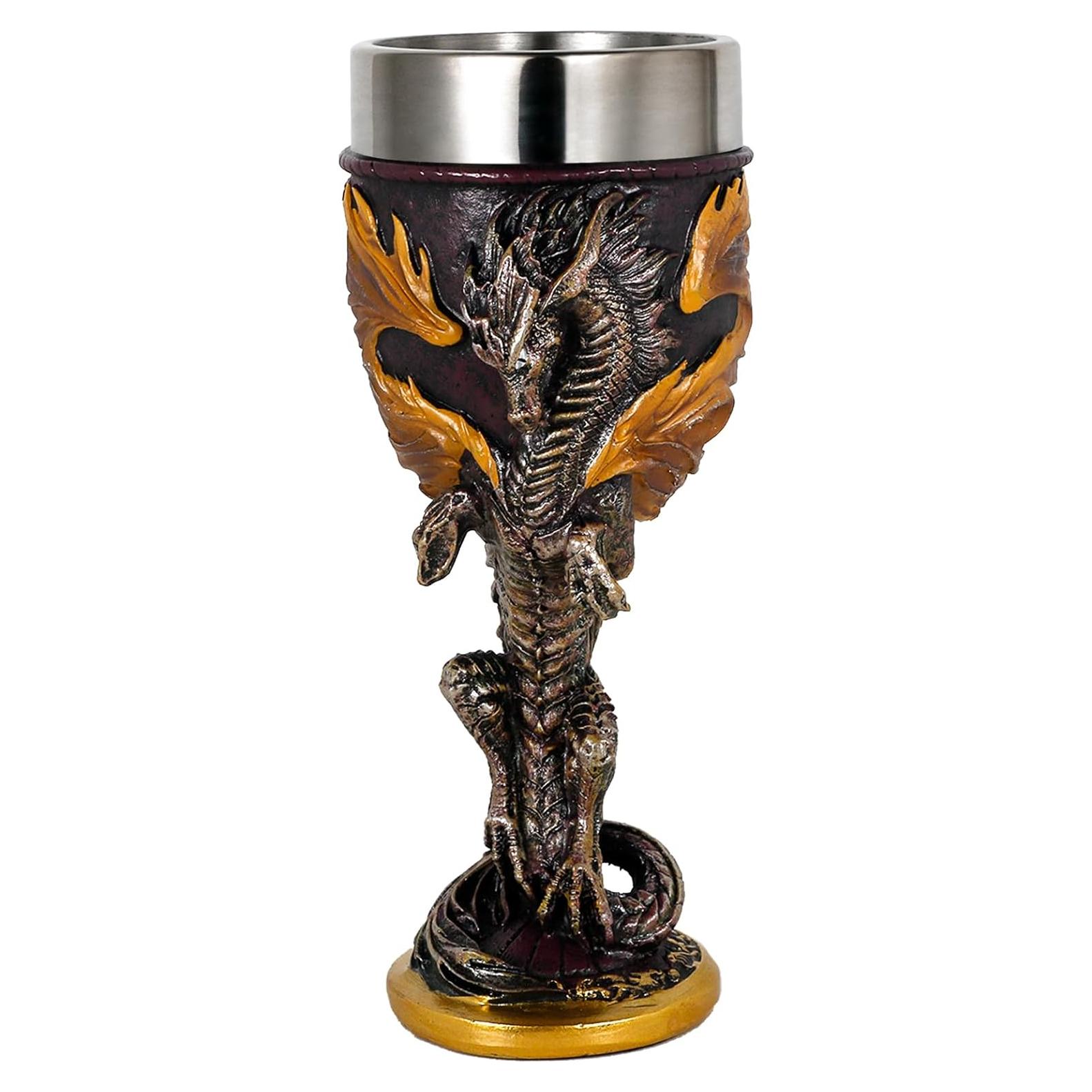 Cáliz de Vino Medieval Alikiki Dragón de Llama 207ml