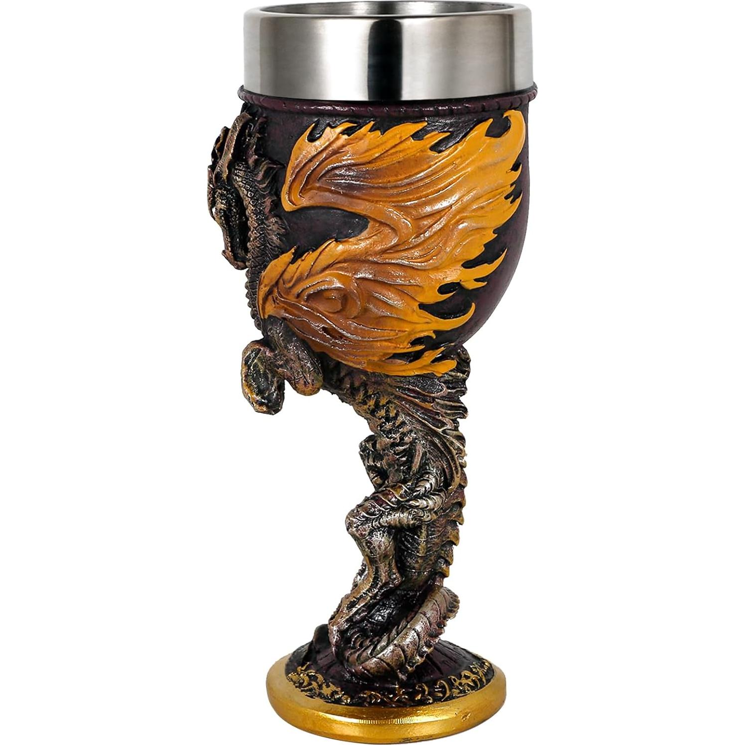 Cáliz de Vino Medieval Alikiki Dragón de Llama 207ml
