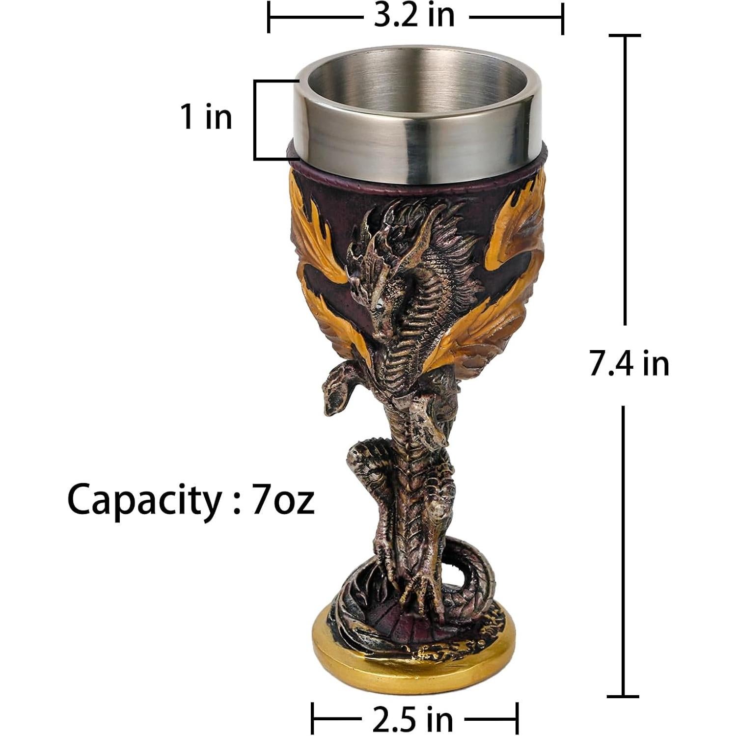Cáliz de Vino Medieval Alikiki Dragón de Llama 207ml