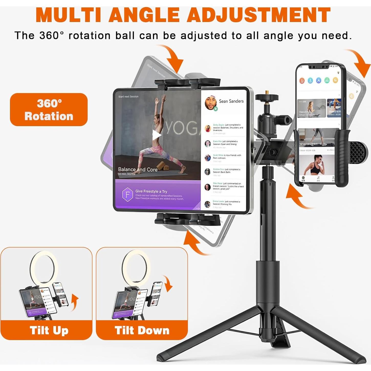 Adaptador de Montaje de Trípode JUBOR para iPad y Tablets 4.7-12.9"