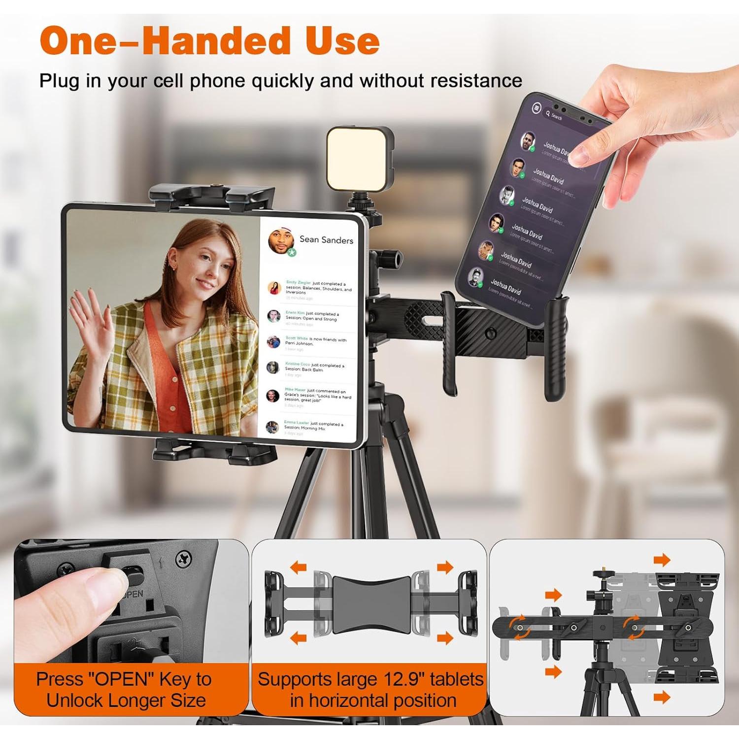 Adaptador de Montaje de Trípode JUBOR para iPad y Tablets 4.7-12.9"