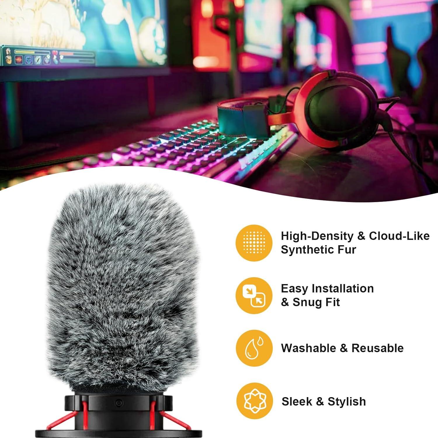 Filtro Pop para Micrófonos HyperX QuadCast S - Peluda Negra