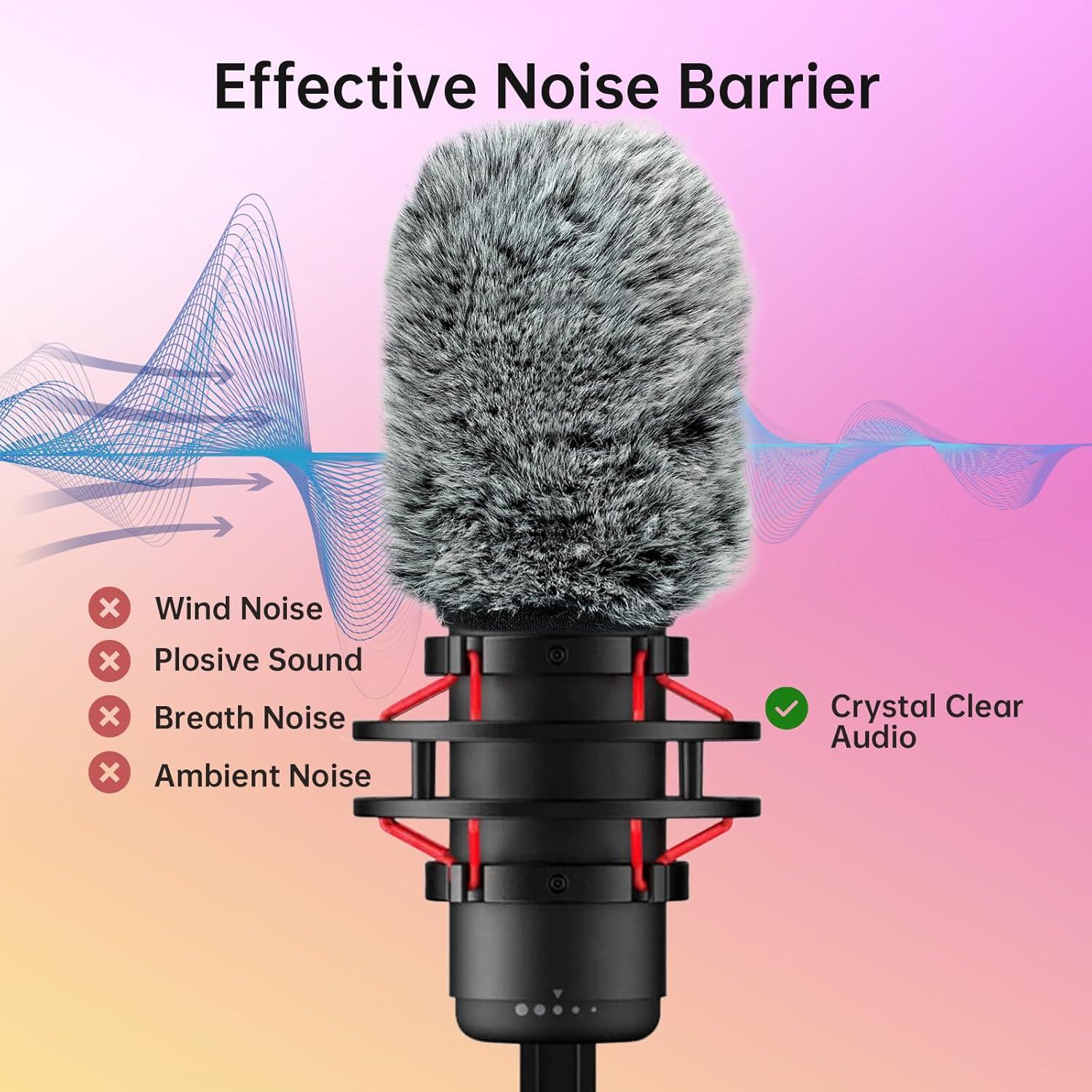 Filtro Pop para Micrófonos HyperX QuadCast S - Peluda Negra