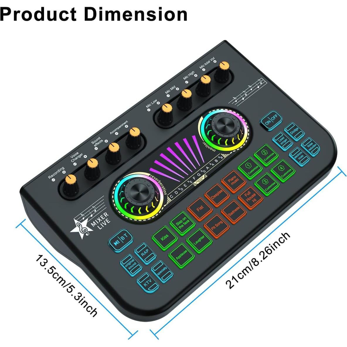 Mezclador de Audio USB X3 para Gaming y Podcast - 428g