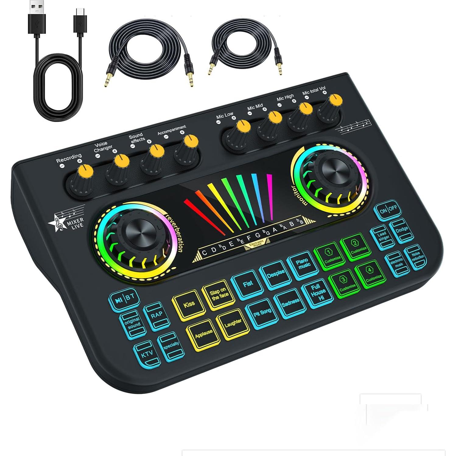 Mezclador de Audio USB X3 para Gaming y Podcast - 428g