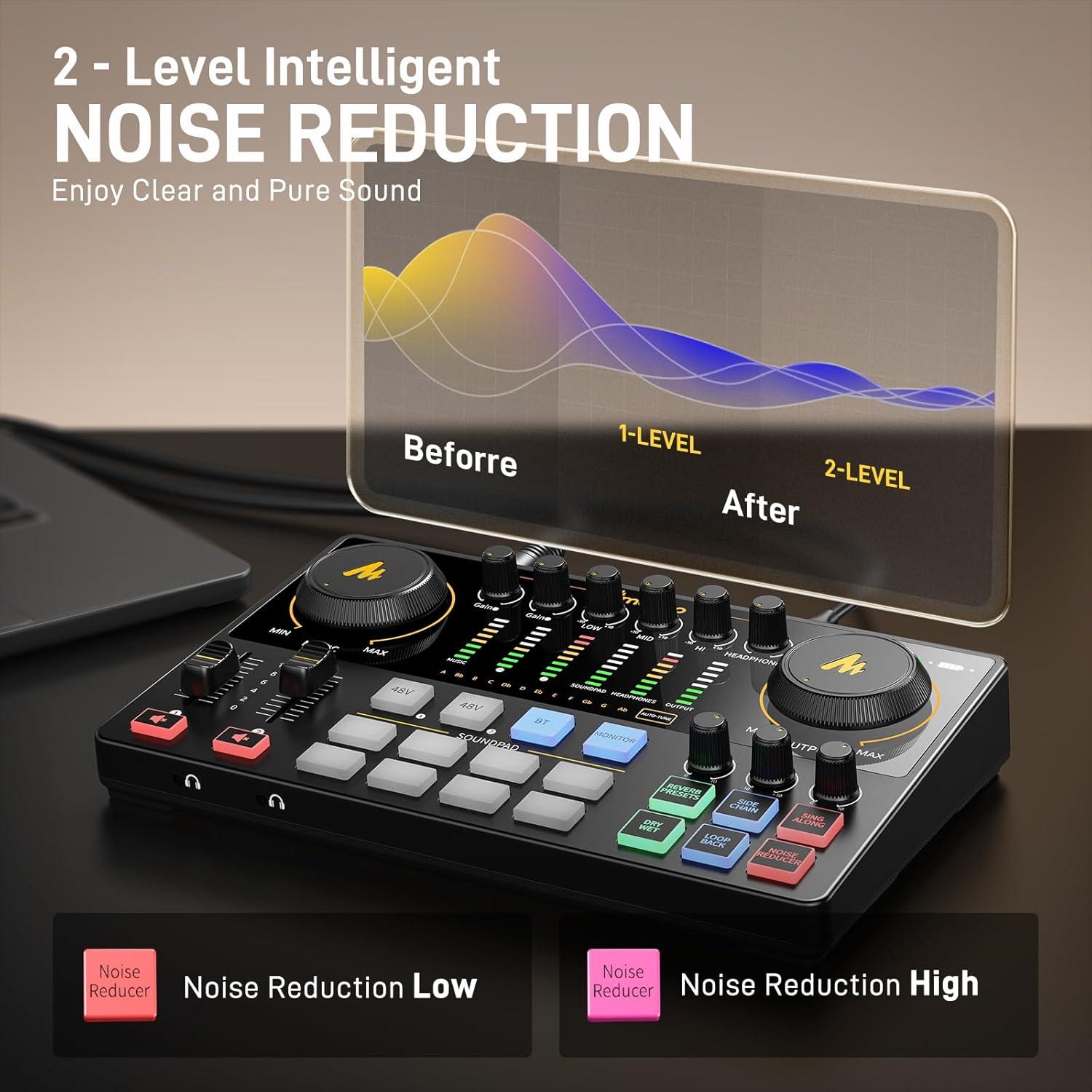 Paquete de Podcast MAONO: Micrófono Dinámico USB/XLR PD300X