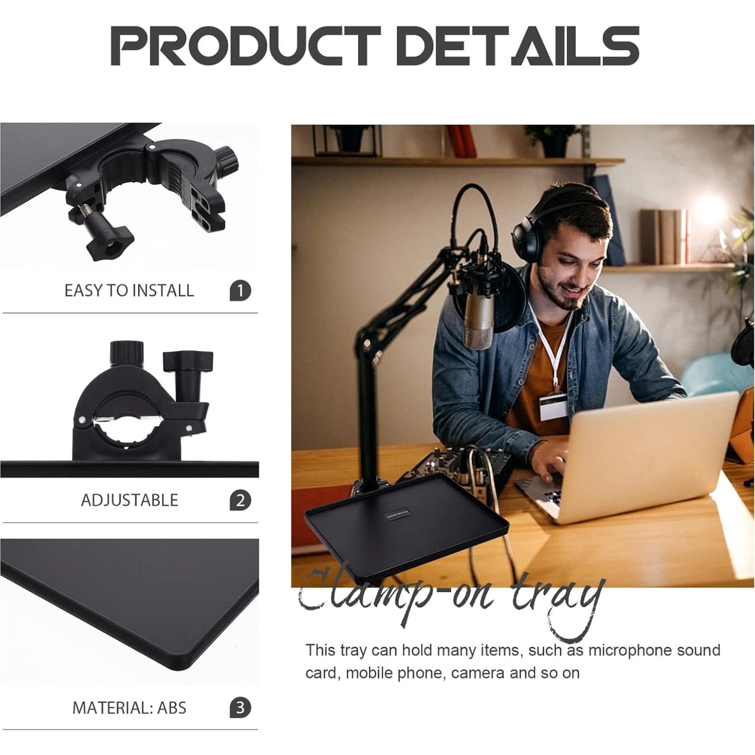 Estante para Soporte de Micrófono Healifty 2 Pcs - Bandeja Ajustable