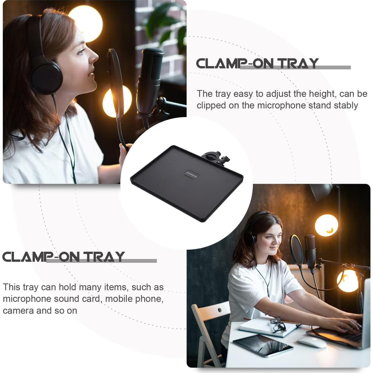 Estante para Soporte de Micrófono Healifty 2 Pcs - Bandeja Ajustable