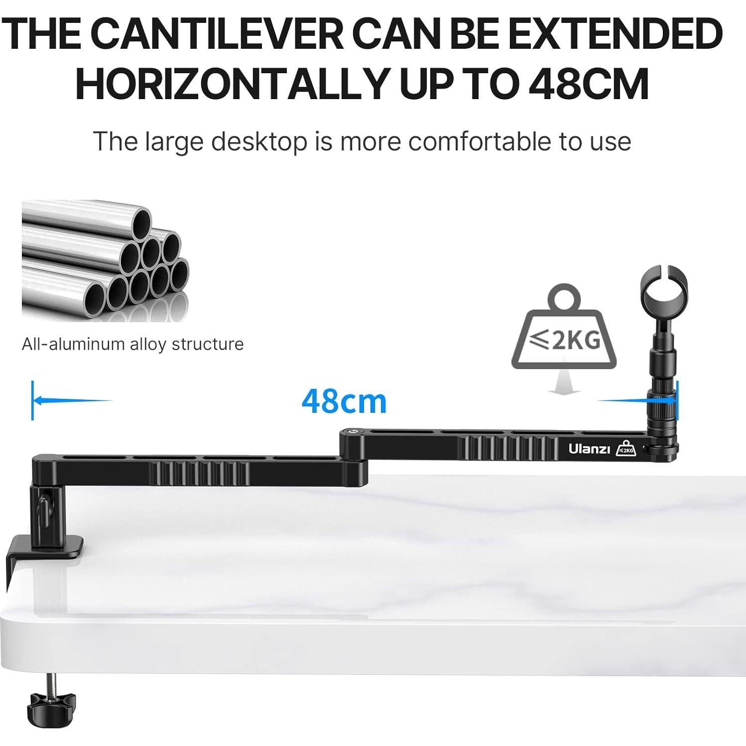 Brazo de Micrófono ULANZI LS26 Plegable 360° Aluminio 0.98kg