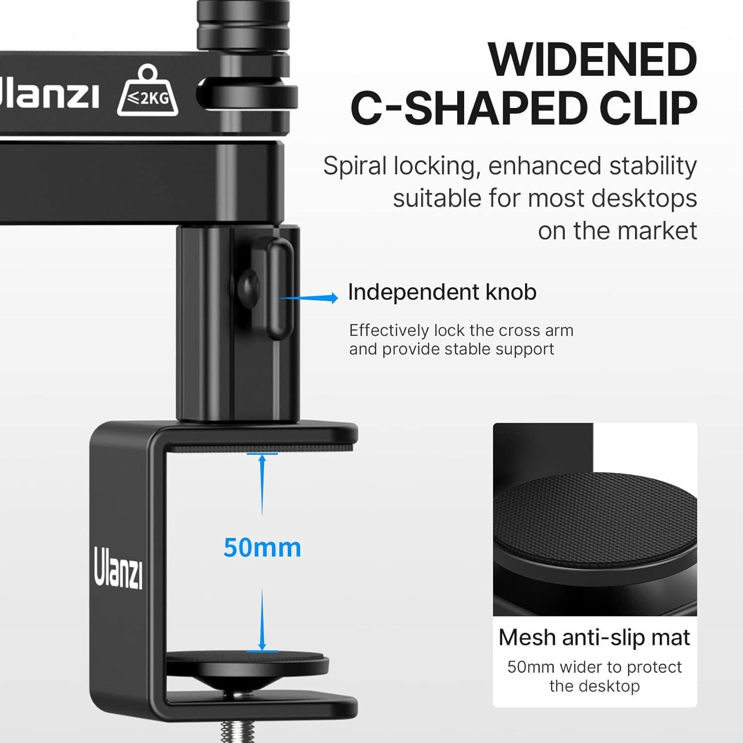 Brazo de Micrófono ULANZI LS26 Plegable 360° Aluminio 0.98kg