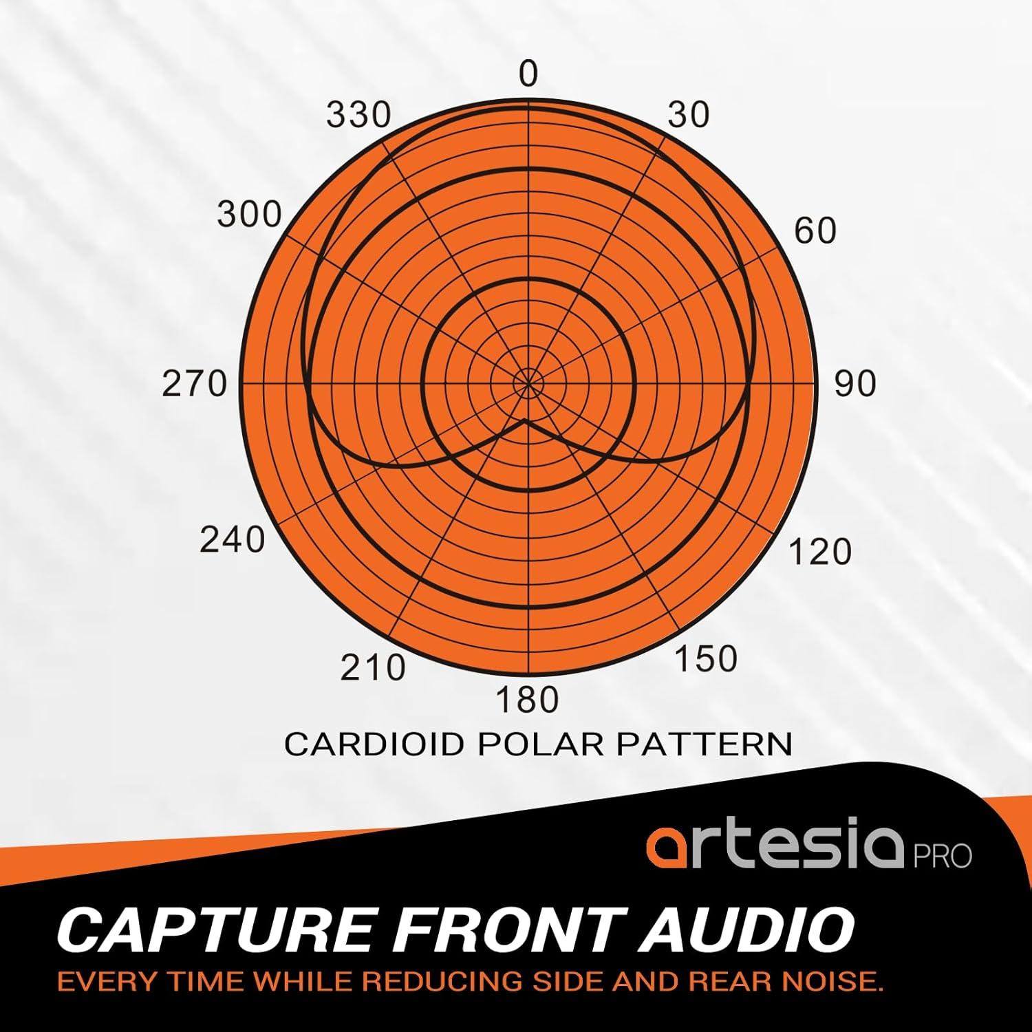 Micrófono de Condensador Artesia AMC-10 con Soporte y Filtro Antipop