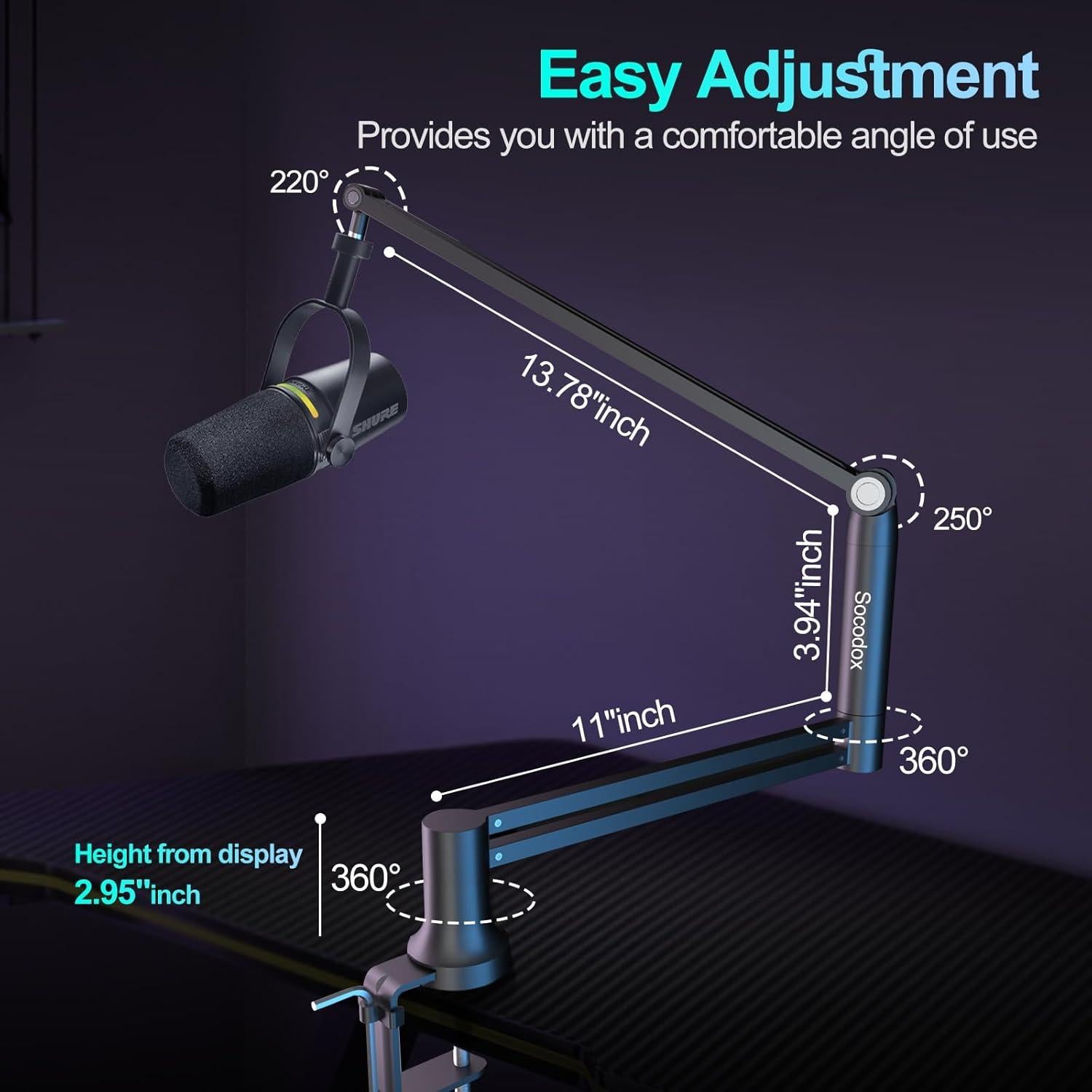 Soporte de Micrófono Brazo de Boom SC-01-5Z para Blue Yeti