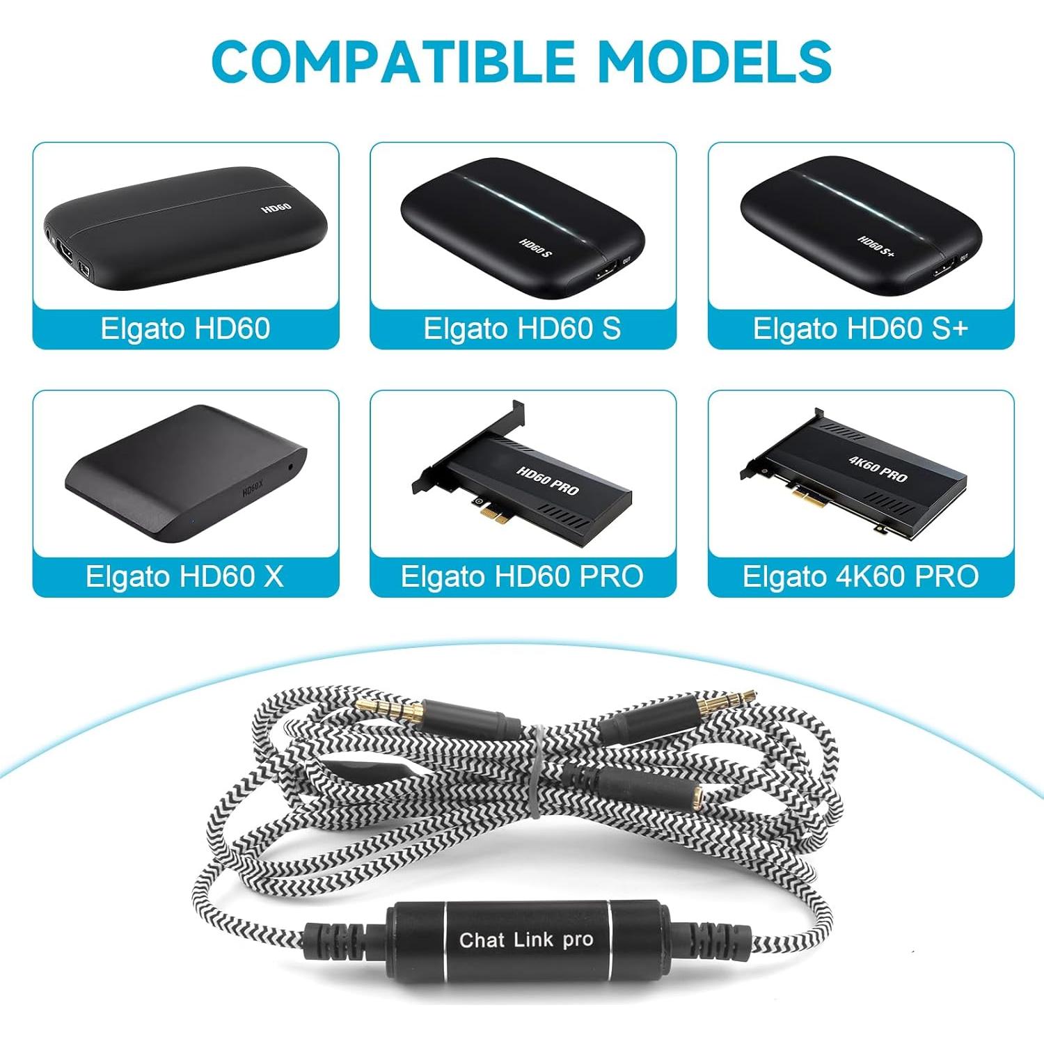 Adaptador de Audio Zosvoses Chat Link Pro 2.6m para Consolas