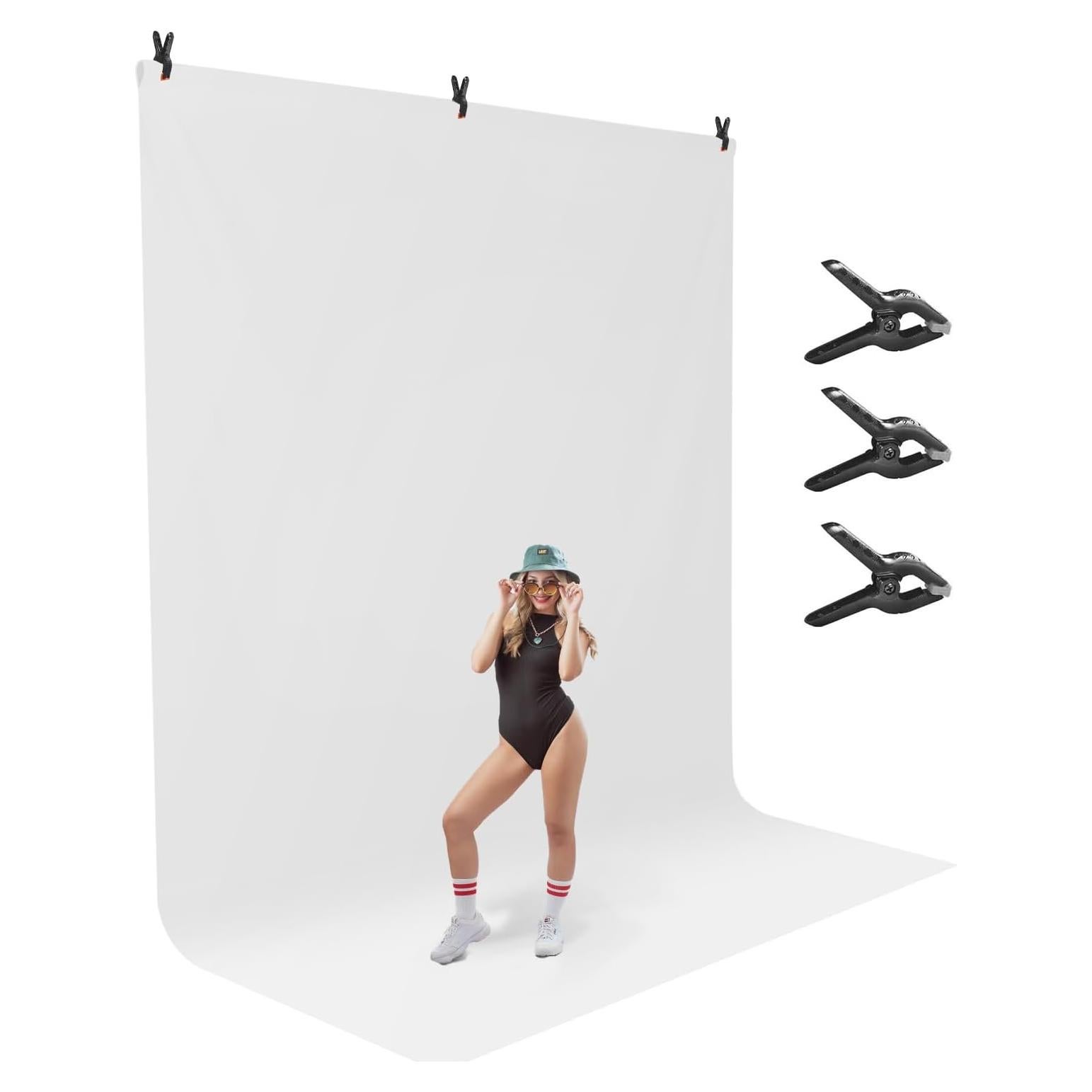 Pantalla de Fondo Blanca LimoStudio 2.74x3.96m 200GSM Premium