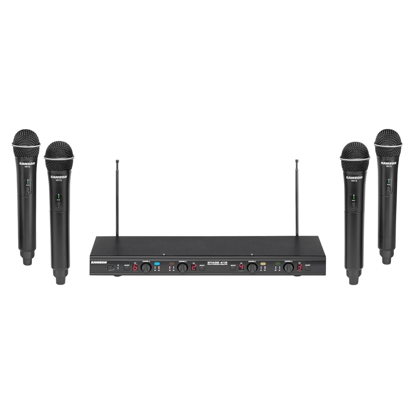 Sistema de micrófono inalámbrico VHF Samson Stage 412 4 canales