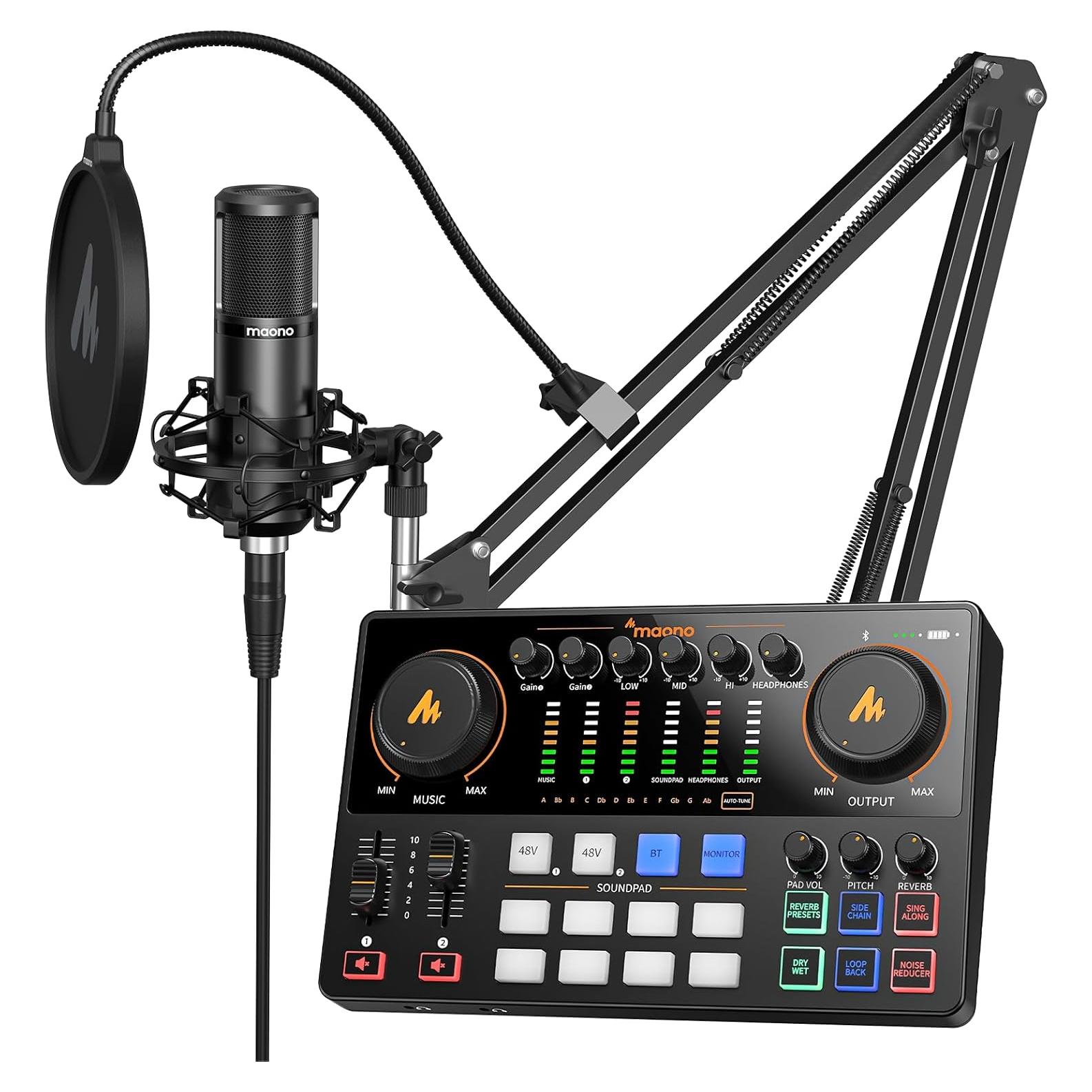 MAONO E2 Gen2 Paquete Podcast: Interfaz XLR y Micrófono